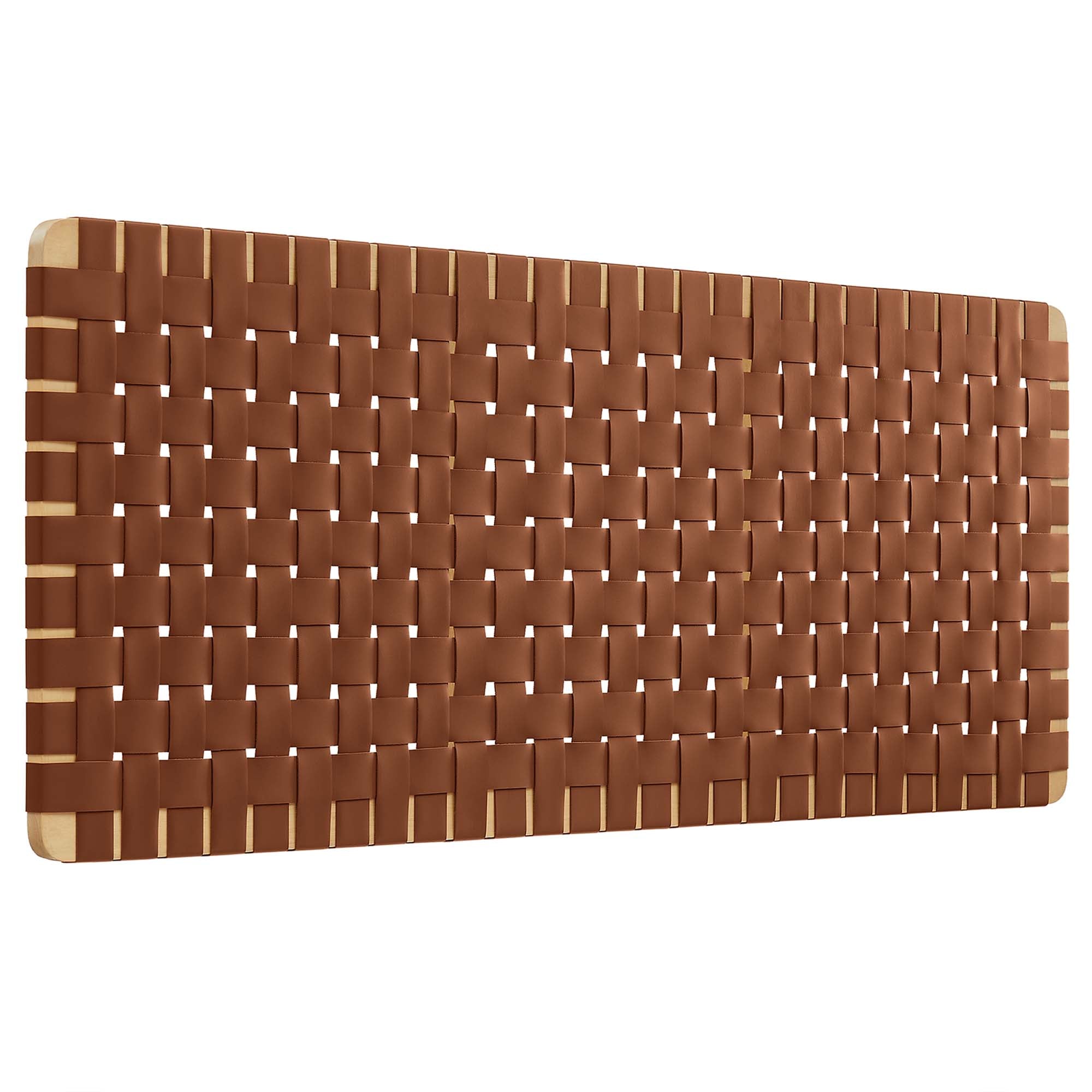 Sparta Weave Wall-Mount Vegan Leather Queen Headboard