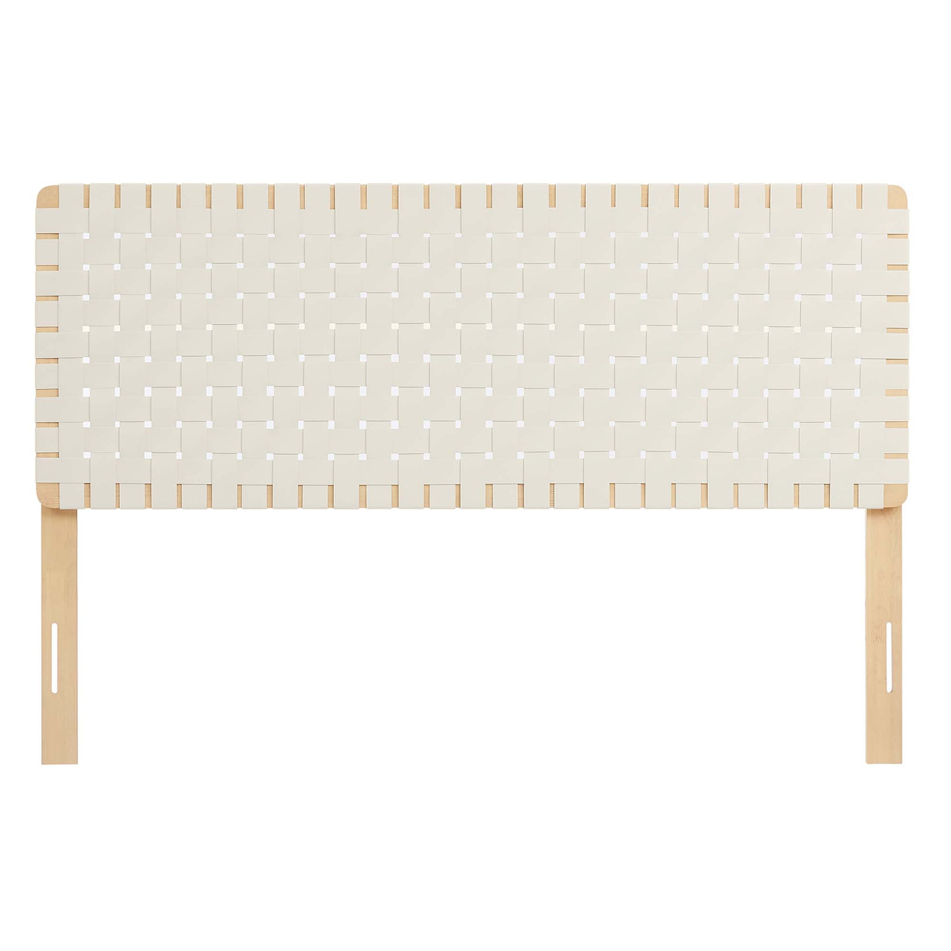 Sparta Weave Vegan Leather Queen Headboard - Walnut Brown