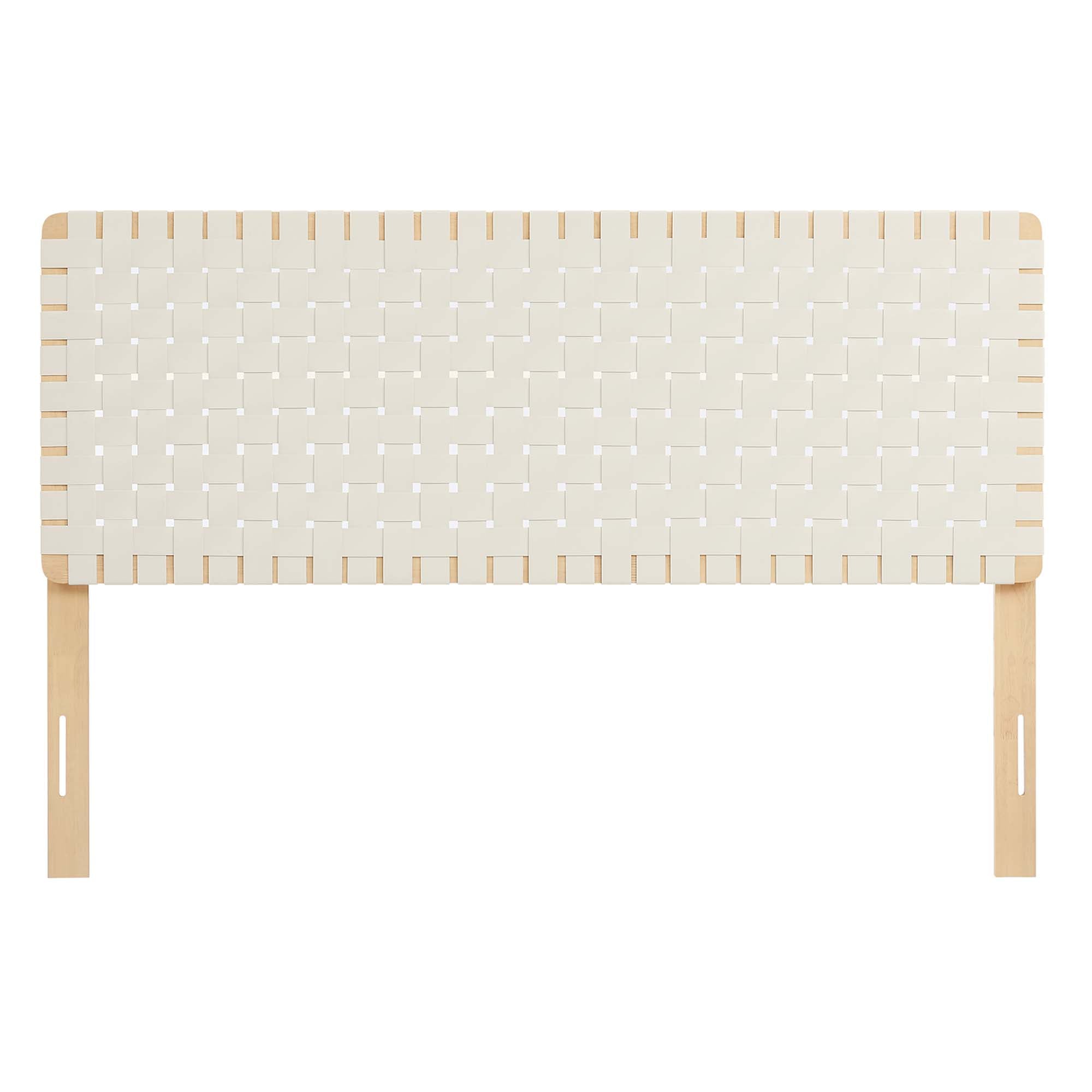 Sparta Weave Vegan Leather Queen Headboard - Walnut Brown