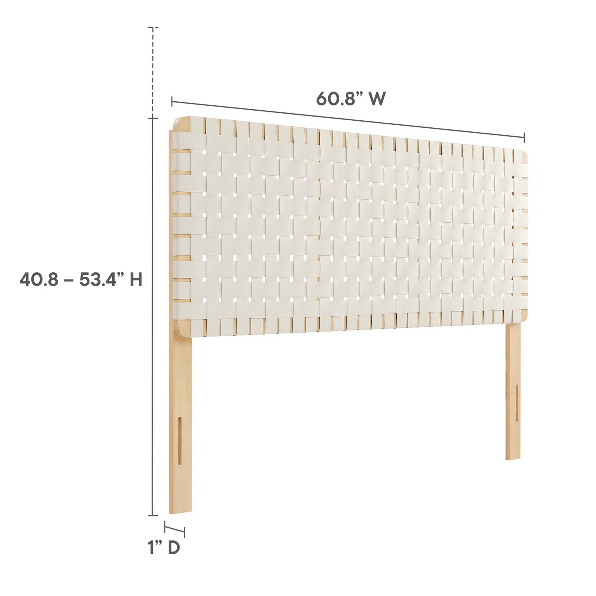 Sparta Weave Vegan Leather Queen Headboard - Walnut Black
