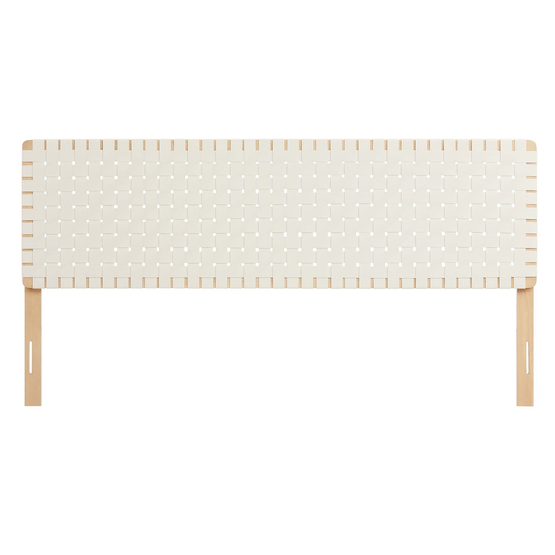 Sparta Weave Vegan Leather King Headboard - Walnut Brown