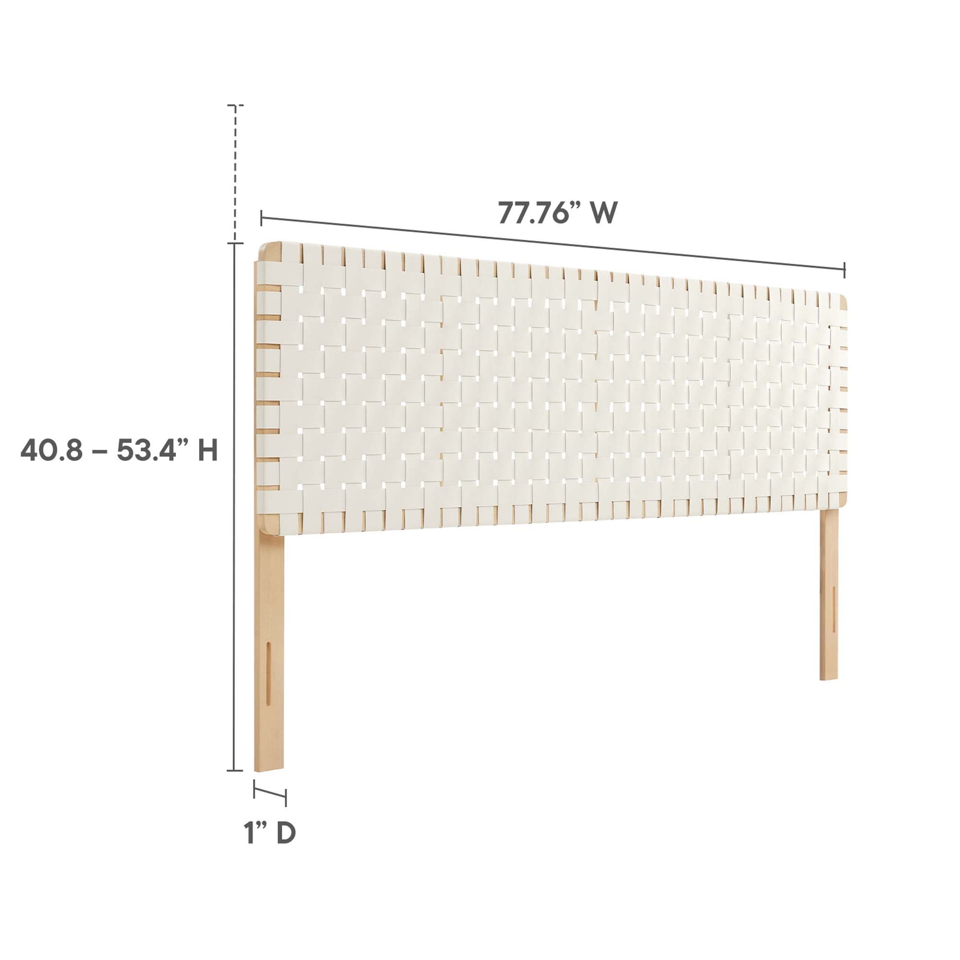 Sparta Weave Vegan Leather King Headboard - Walnut Black