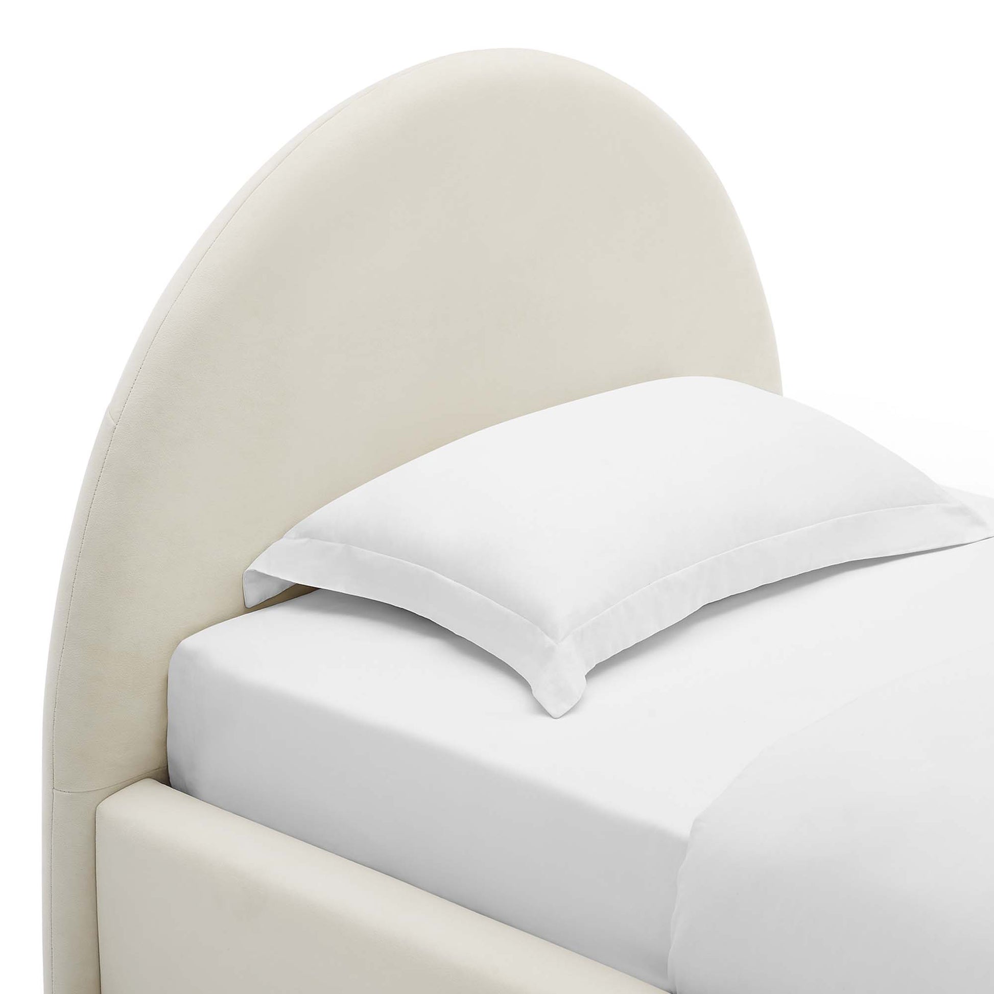 Resort Performance Velvet Arched Round Platform Bed