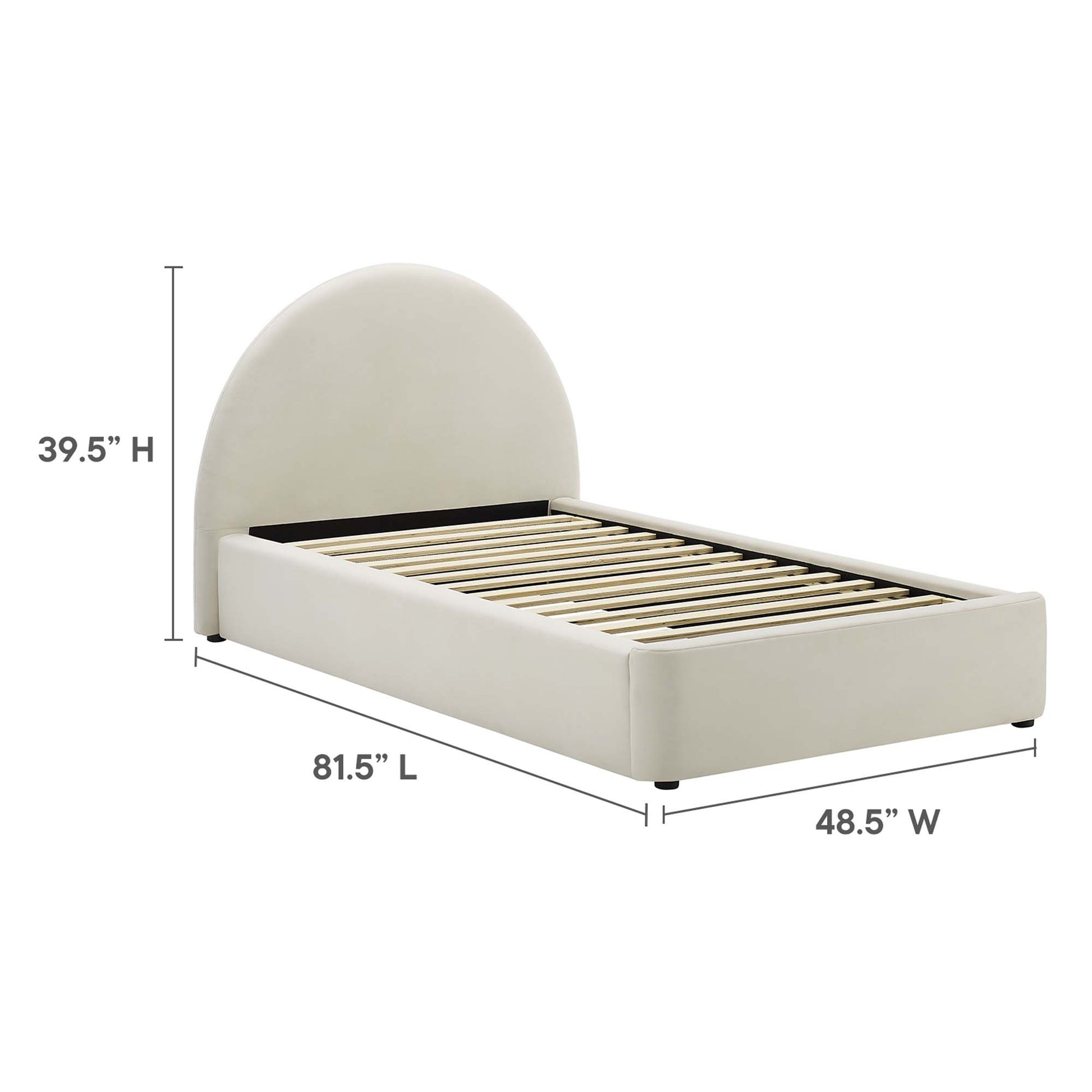 Resort Performance Velvet Arched Round Platform Bed - Taupe