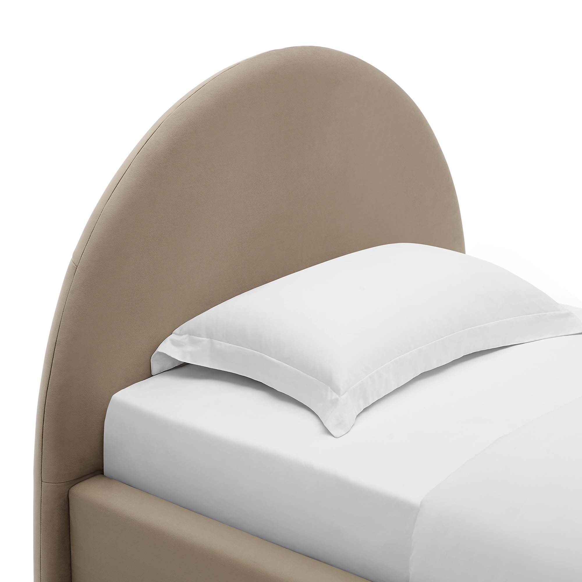 Resort Performance Velvet Arched Round Platform Bed