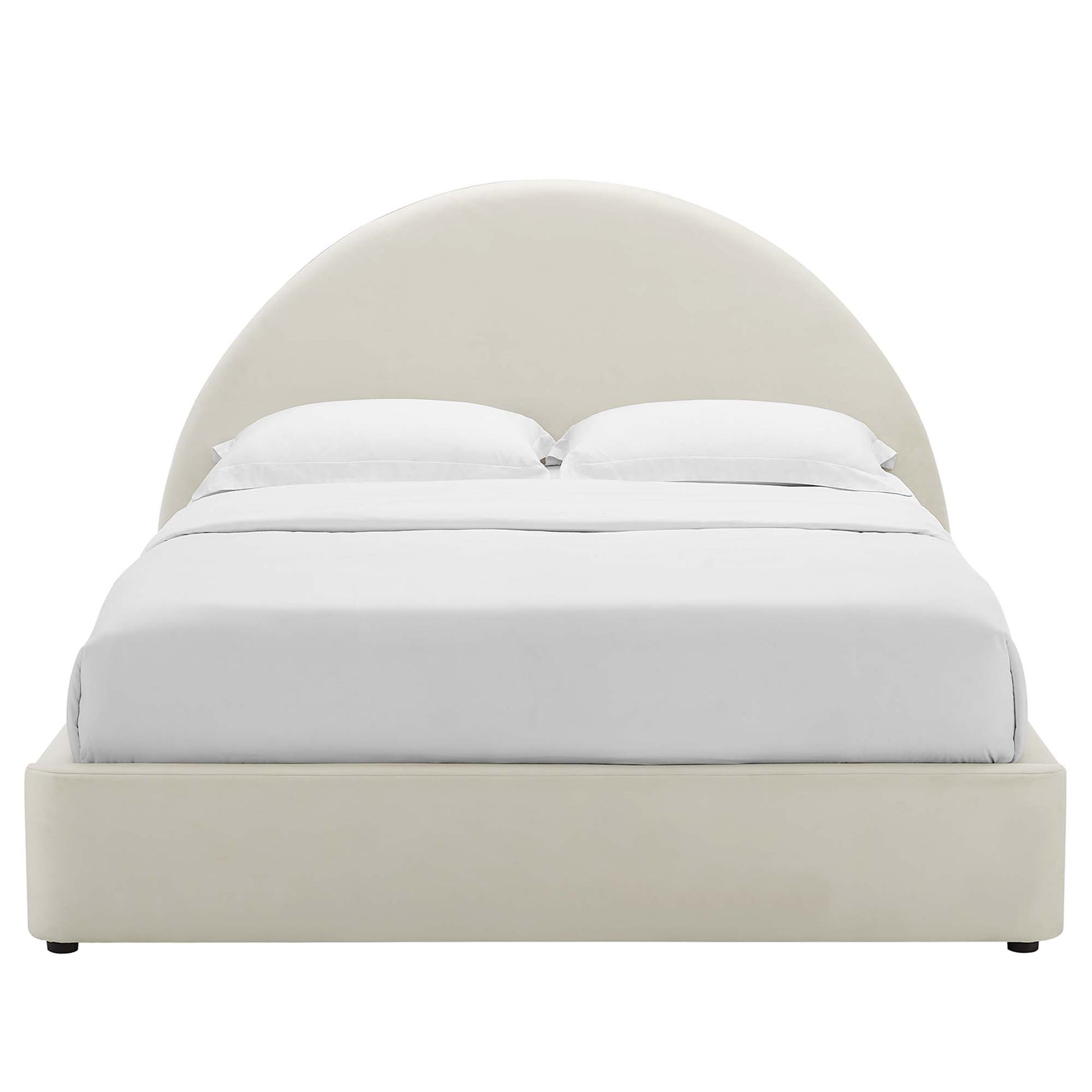 Resort Performance Velvet Arched Round King Platform Bed