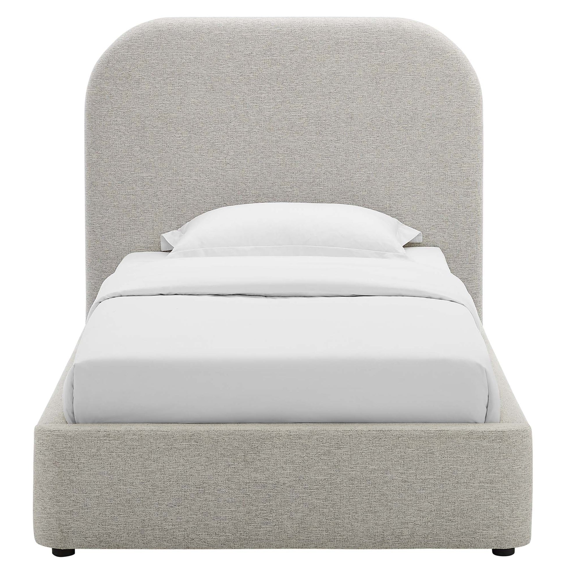 Keynote Upholstered Fabric Curved Platform Bed