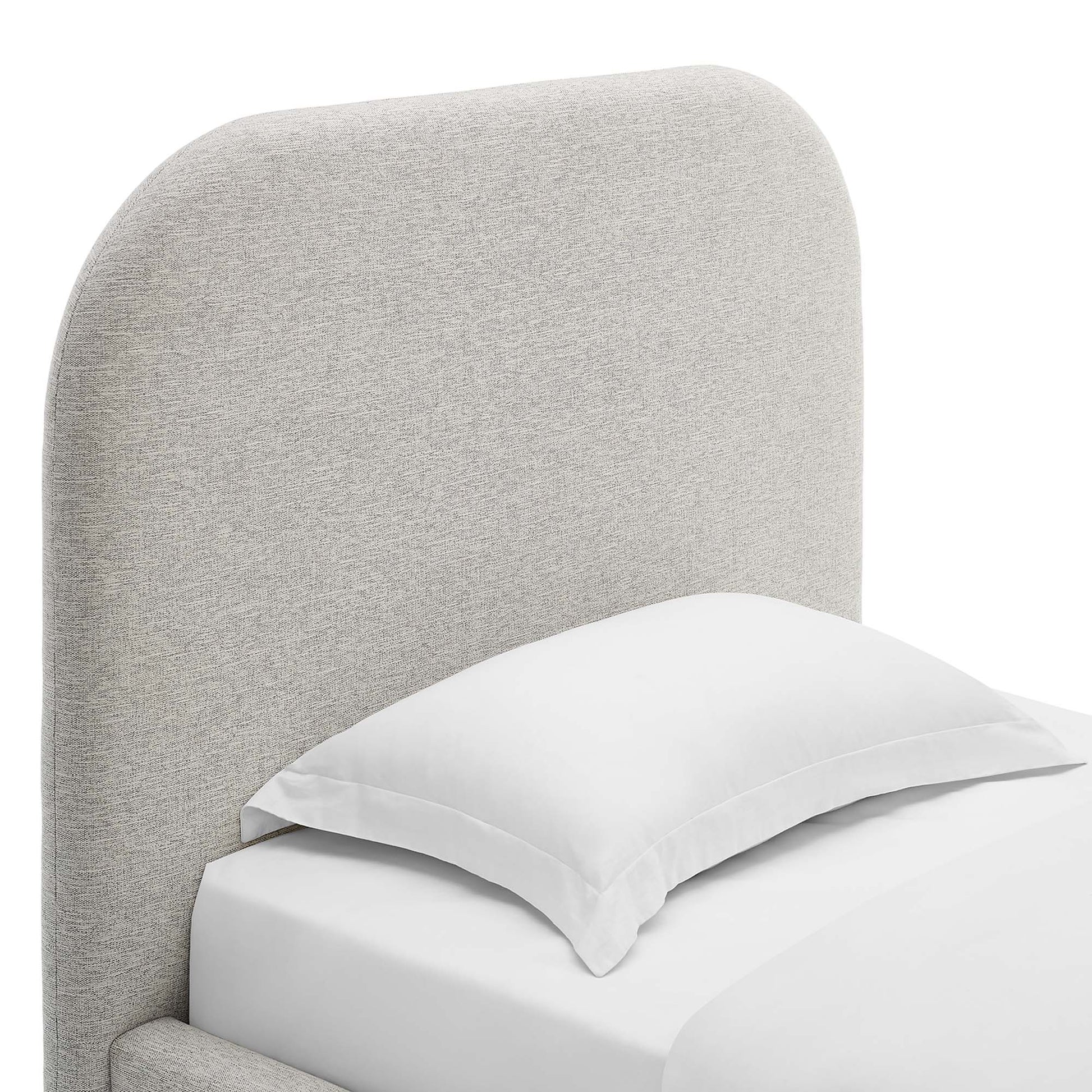 Keynote Upholstered Fabric Curved Platform Bed