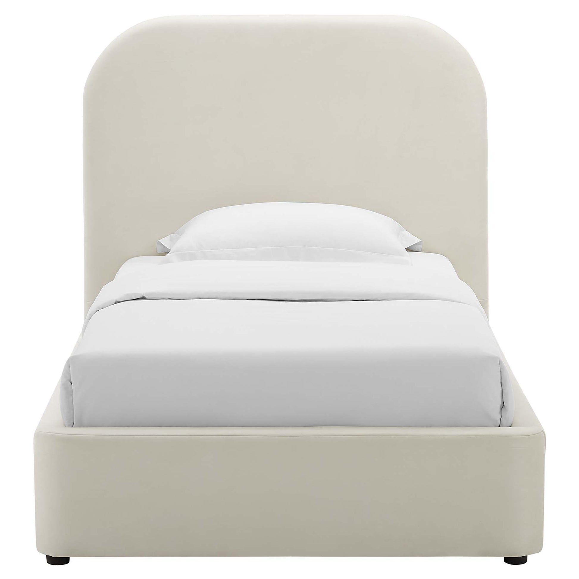 Keynote Performance Velvet Curved Platform Bed