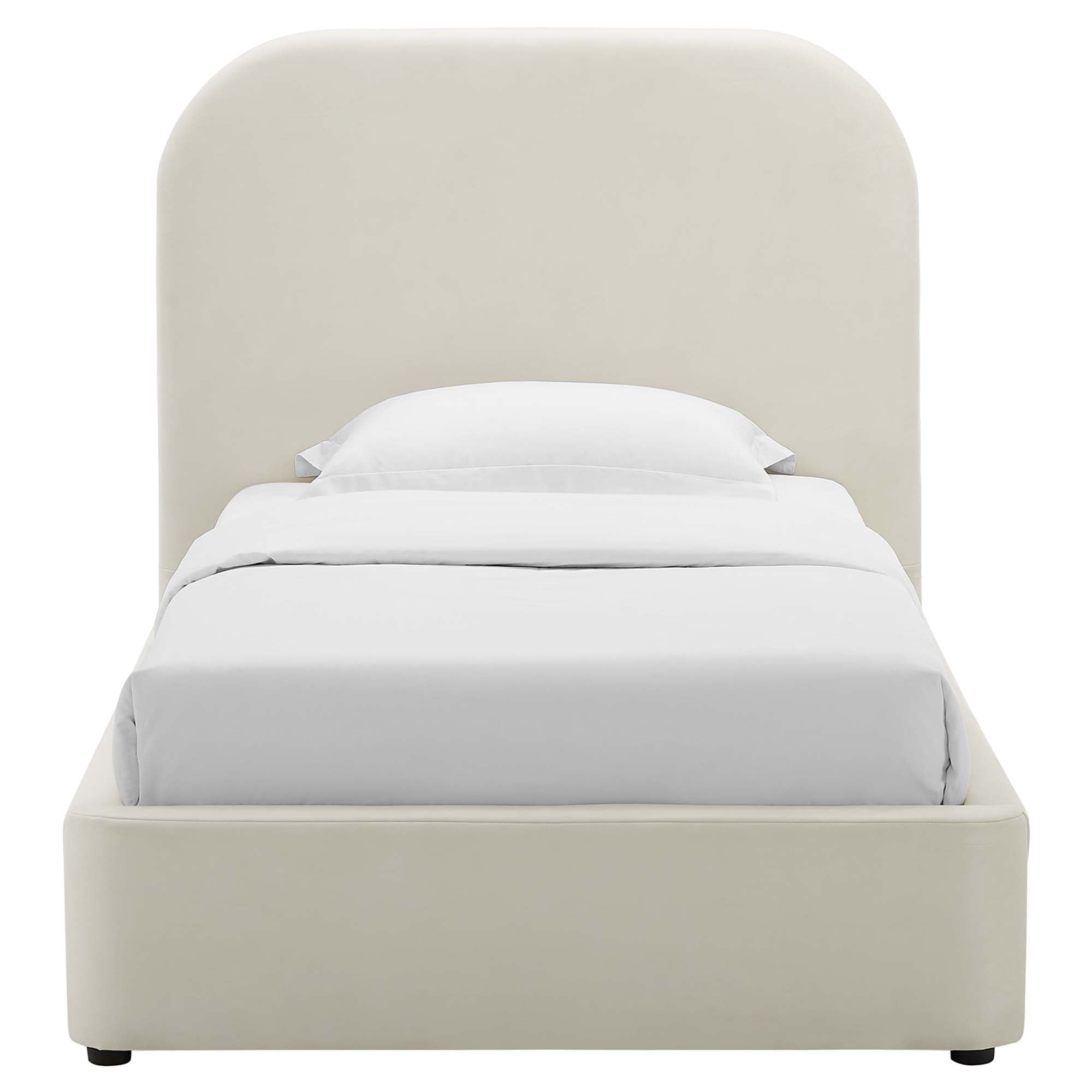 Keynote Performance Velvet Curved Platform Bed