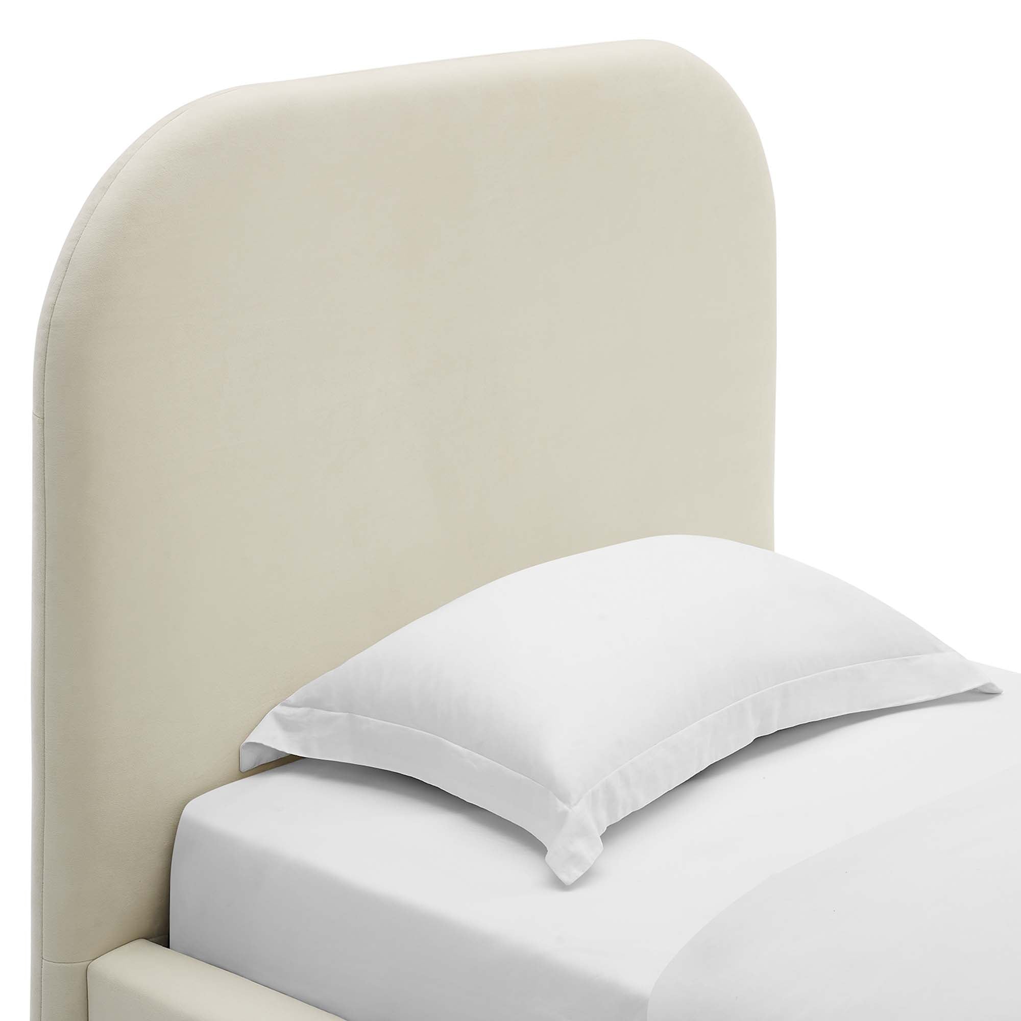 Keynote Performance Velvet Curved Platform Bed