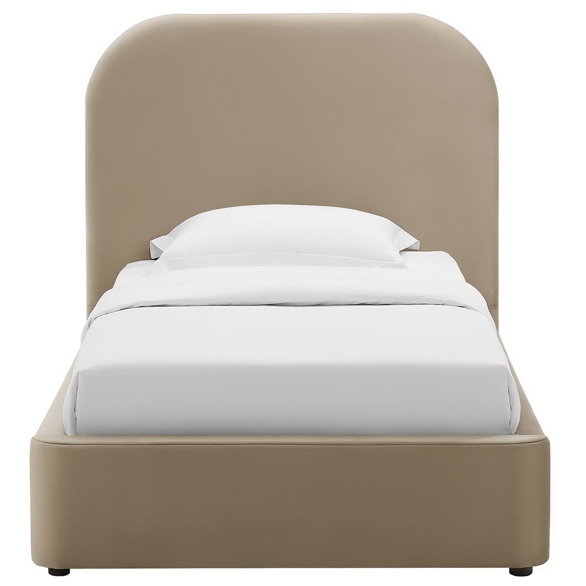 Keynote Performance Velvet Curved Platform Bed