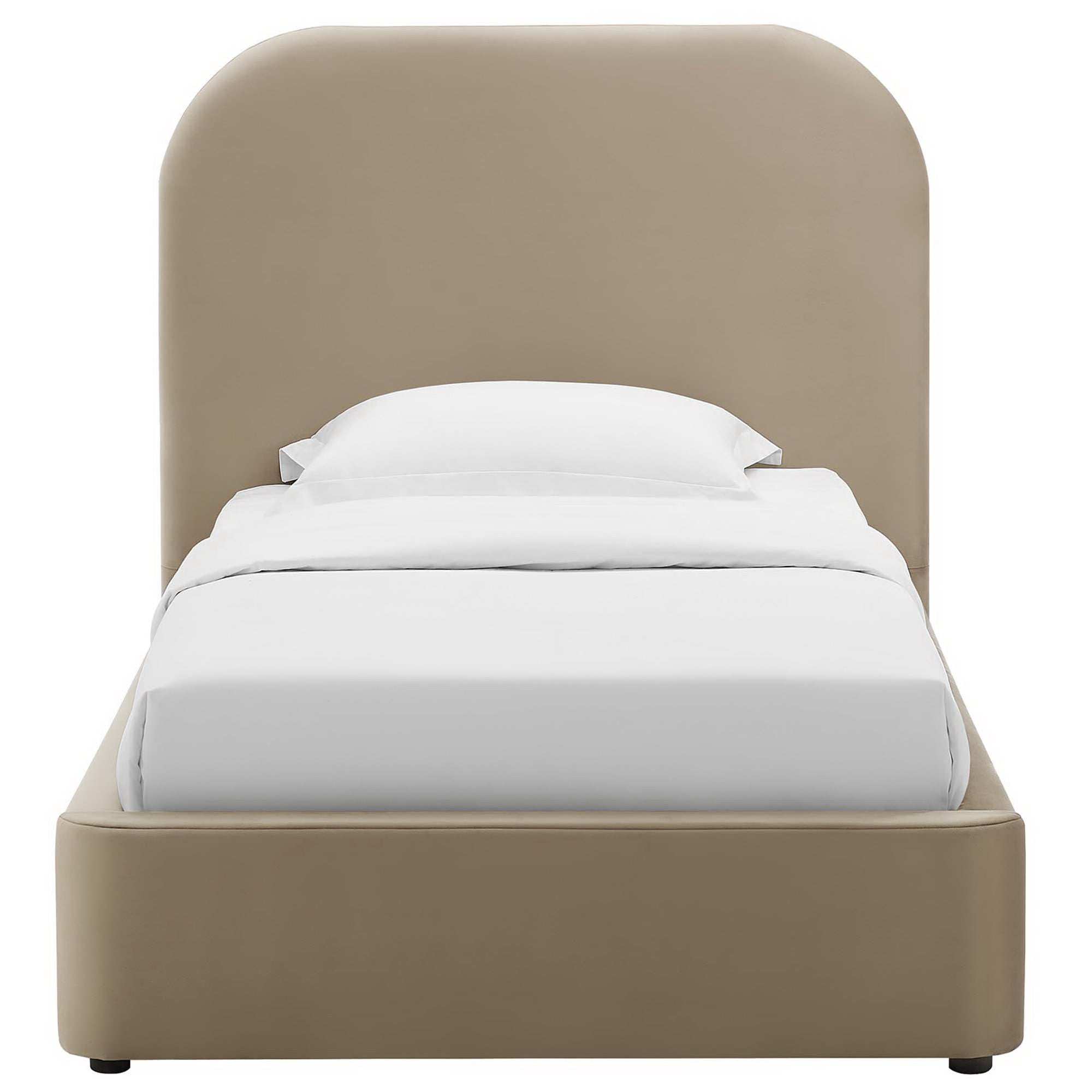 Keynote Performance Velvet Curved Platform Bed