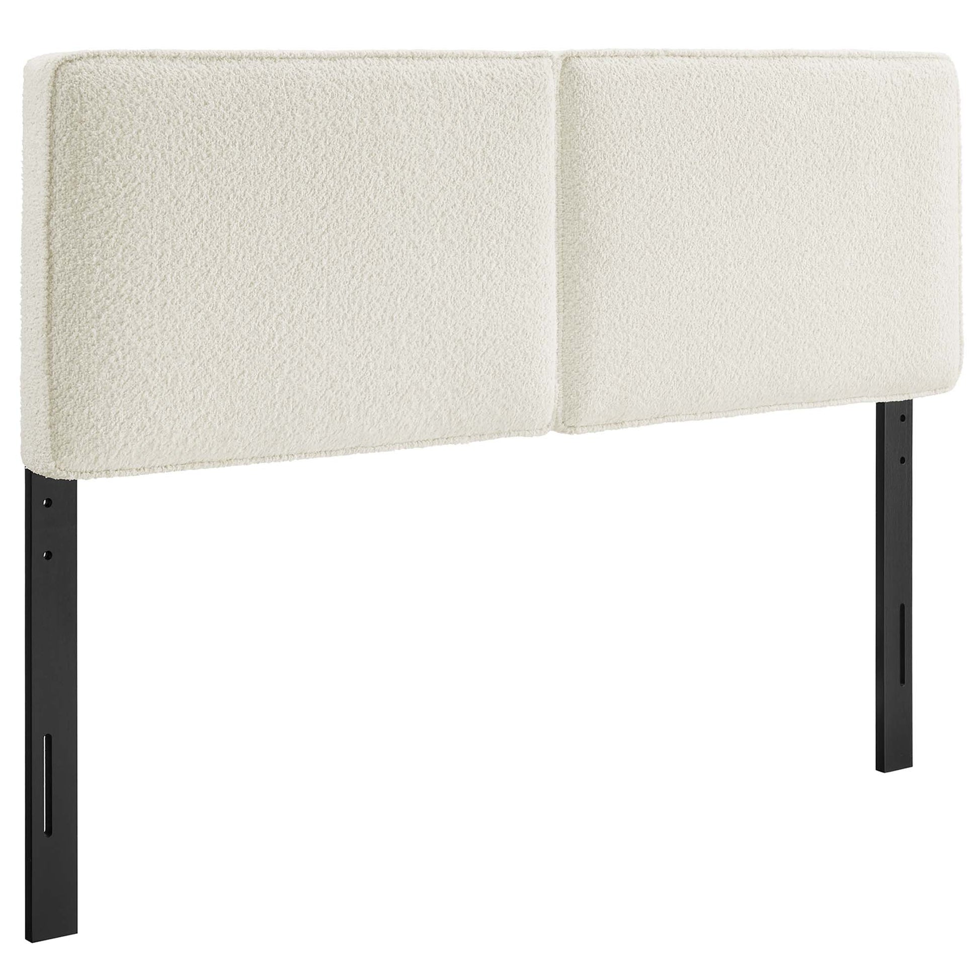 Lindee Boucle Fabric Full Headboard - Cream