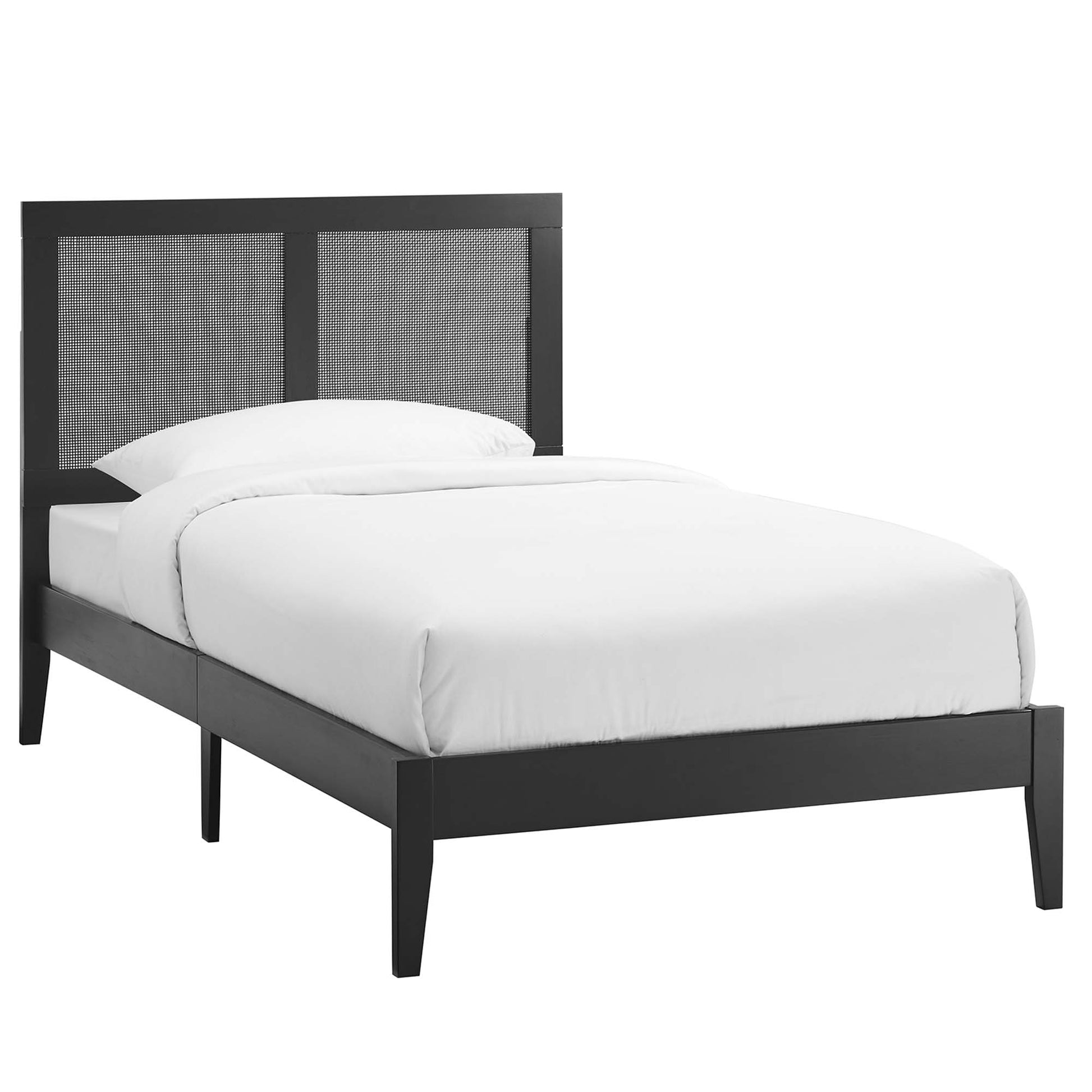 Sirocco Rattan and Wood Platform Bed - Black