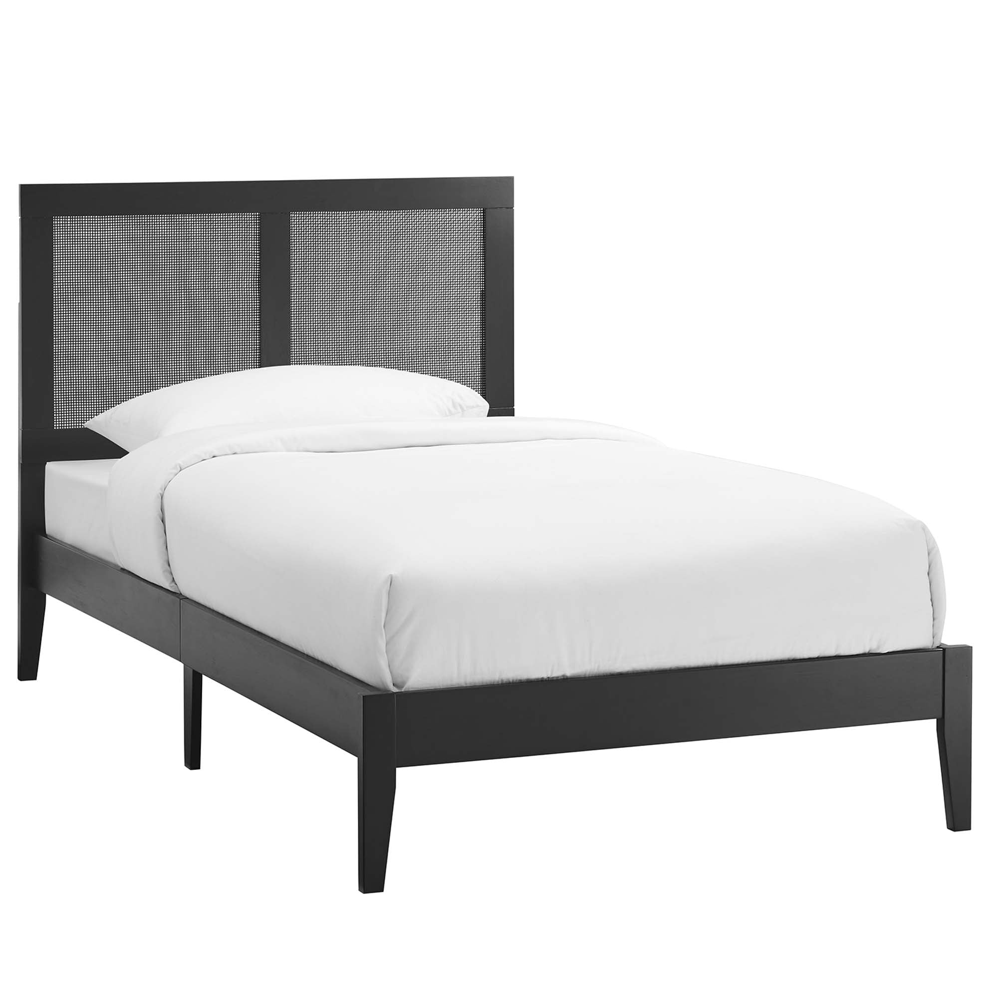 Sirocco Rattan and Wood Platform Bed - Black