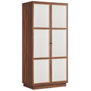 Capri 70" Tall Wood Grain Storage Cabinet - Walnut