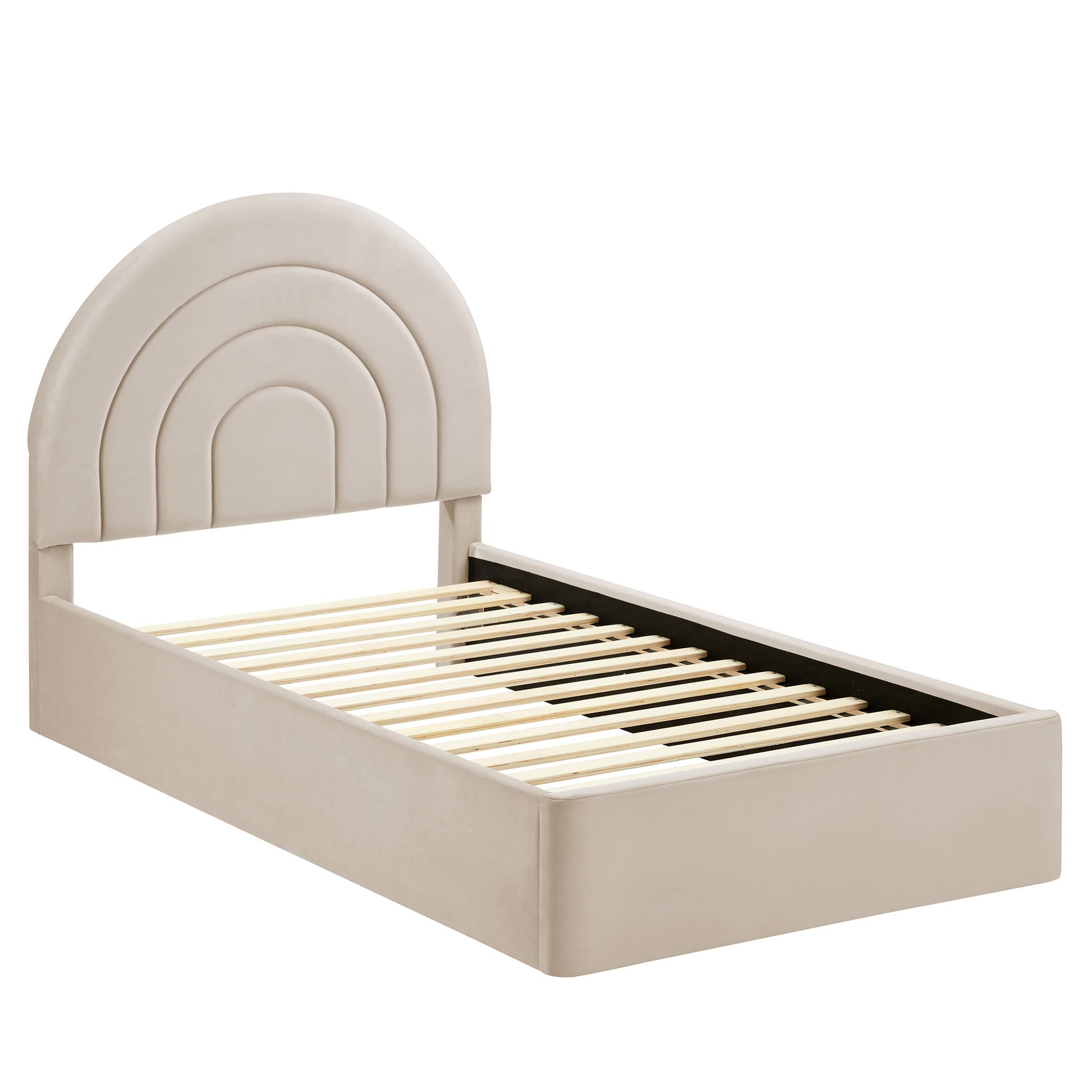 Solana Arched Performance Velvet Platform Bed - Mulberry