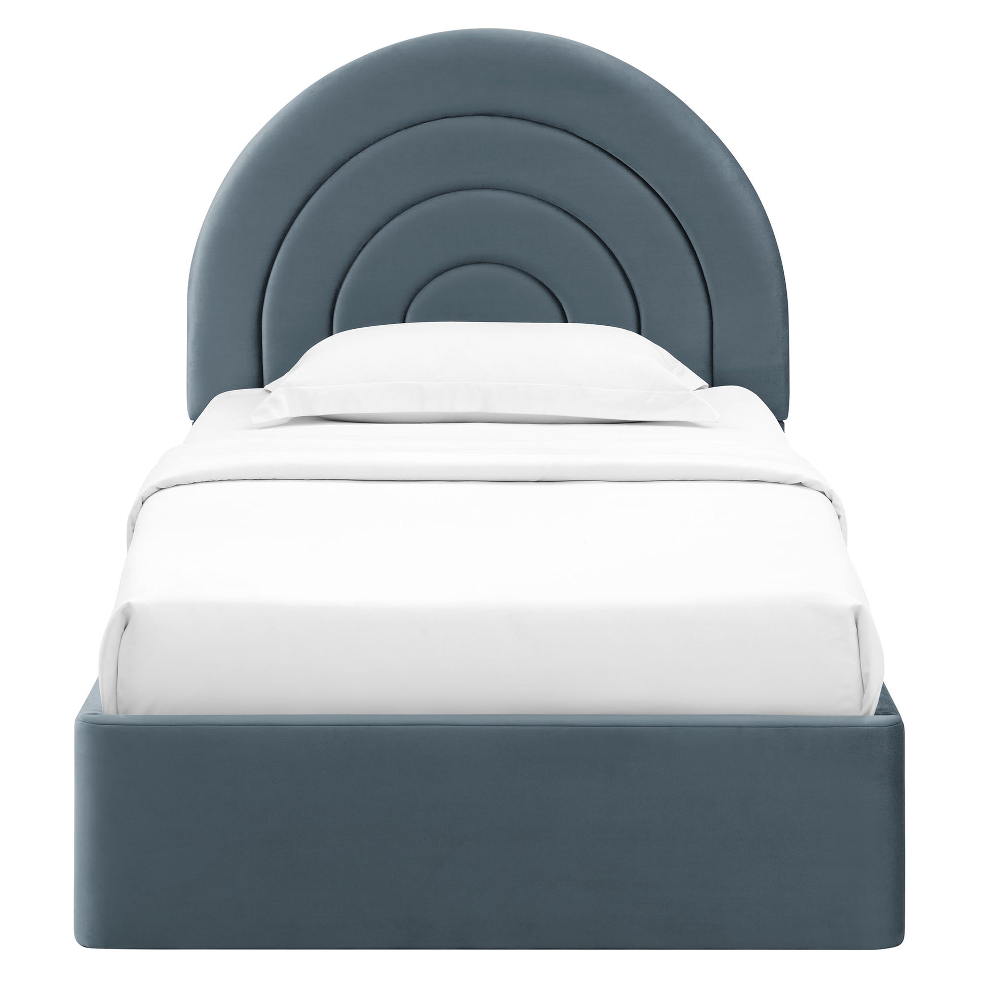 Solana Arched Performance Velvet Platform Bed