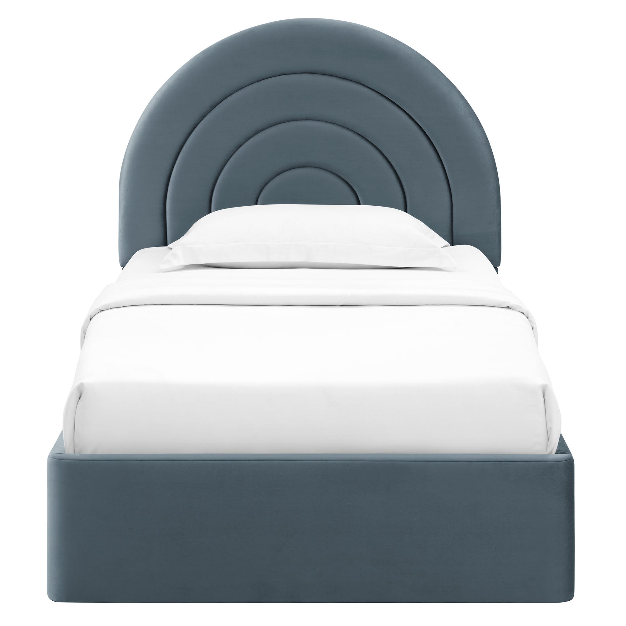 Solana Arched Performance Velvet Platform Bed