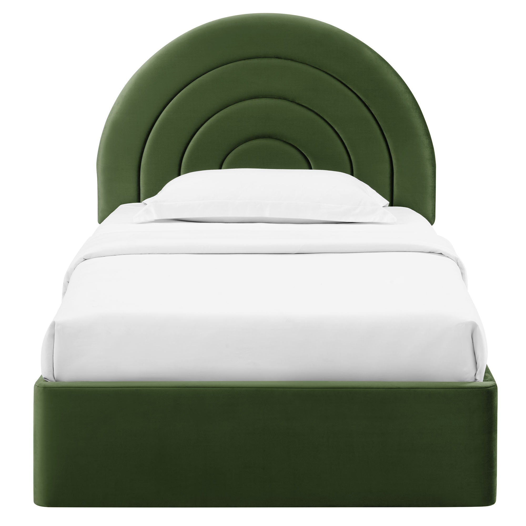 Solana Arched Performance Velvet Platform Bed