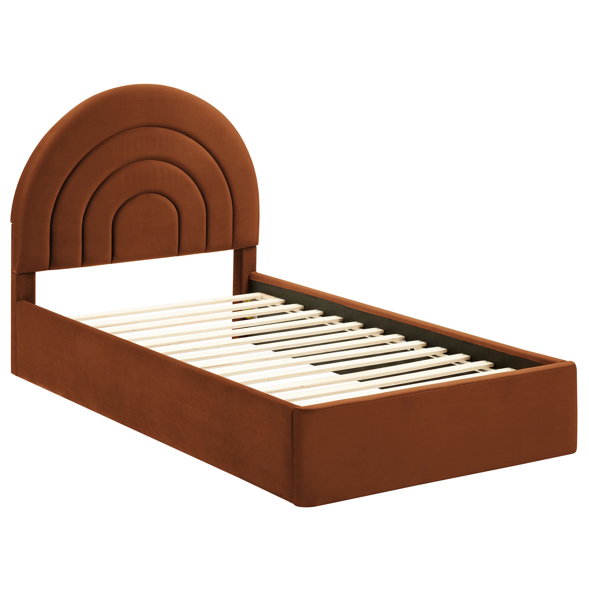 Solana Arched Performance Velvet Platform Bed