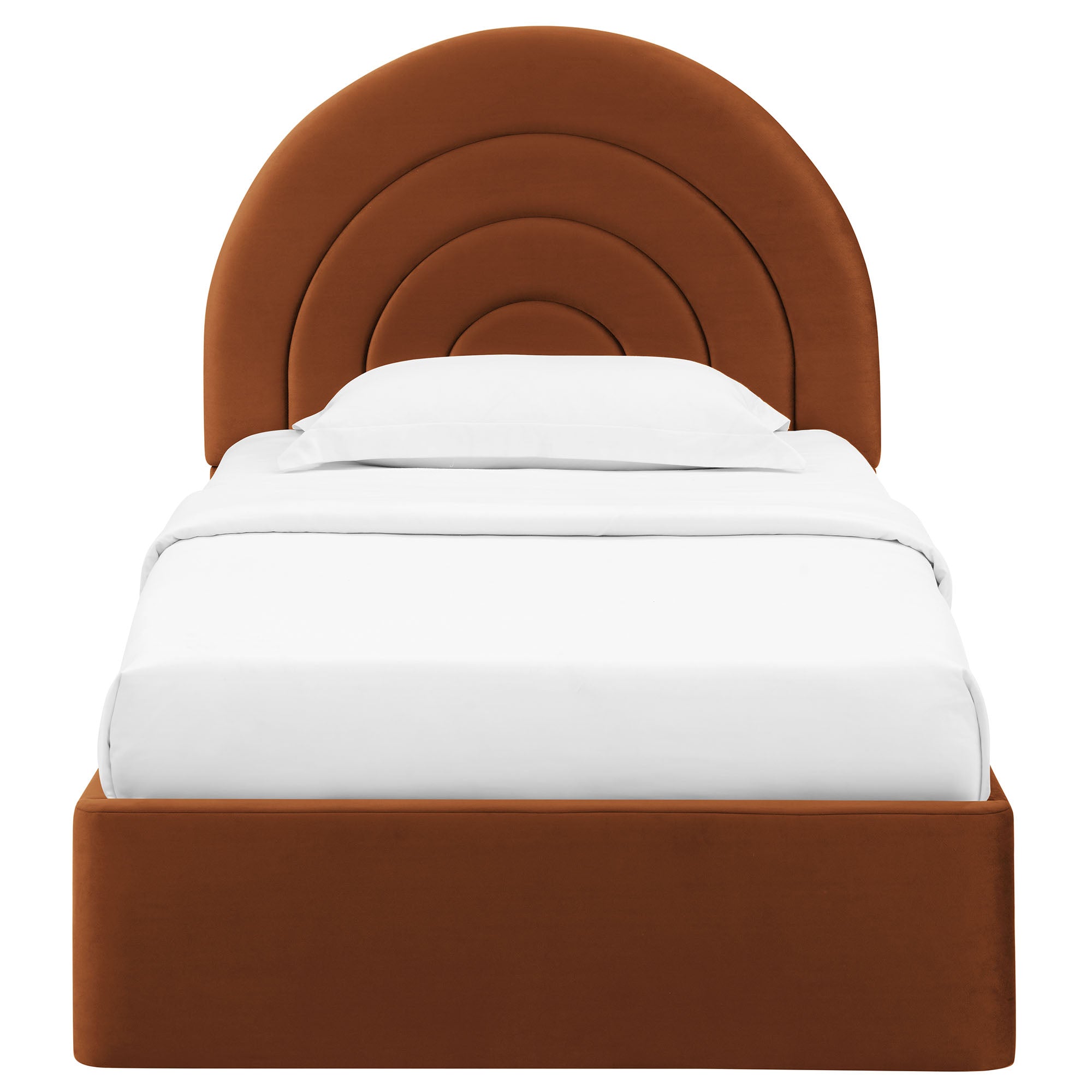Solana Arched Performance Velvet Platform Bed