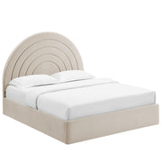 Solana Arched Performance Velvet Full Platform Bed - Almond