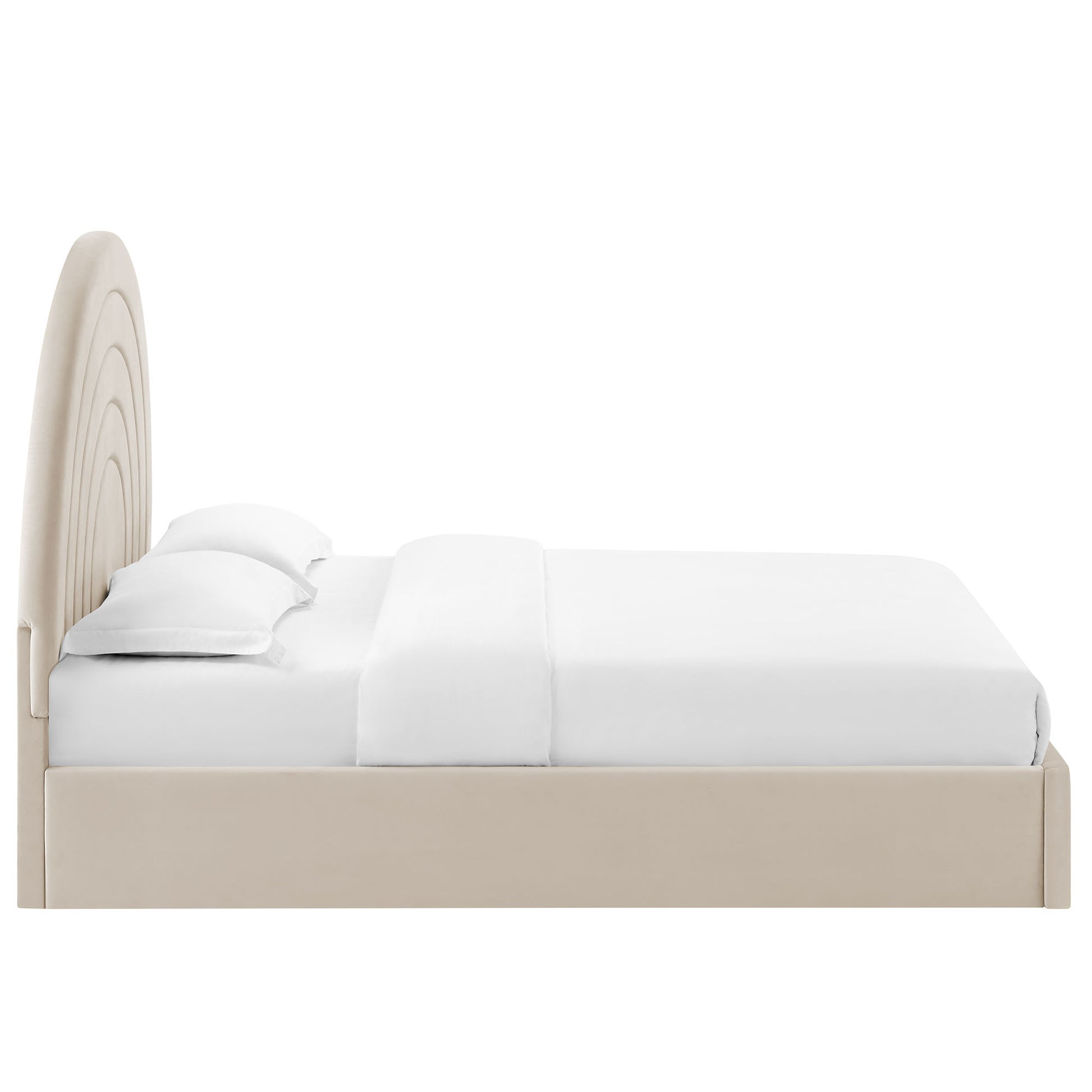 Solana Arched Performance Velvet Full Platform Bed - Rust