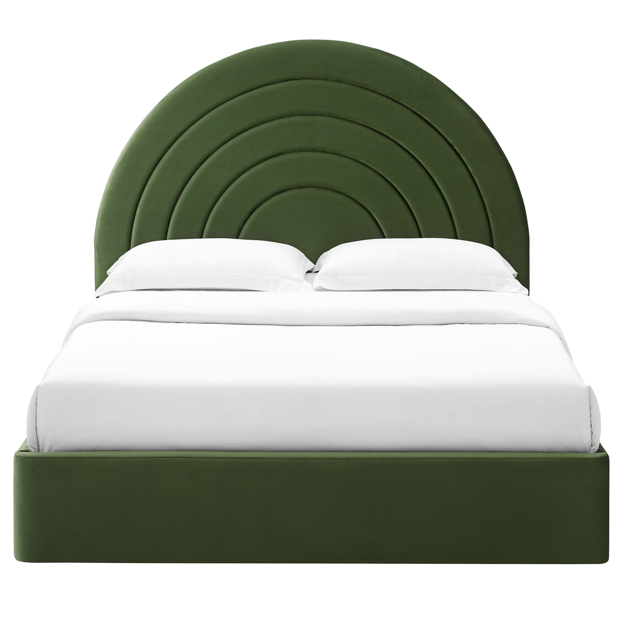 Solana Arched Performance Velvet Full Platform Bed