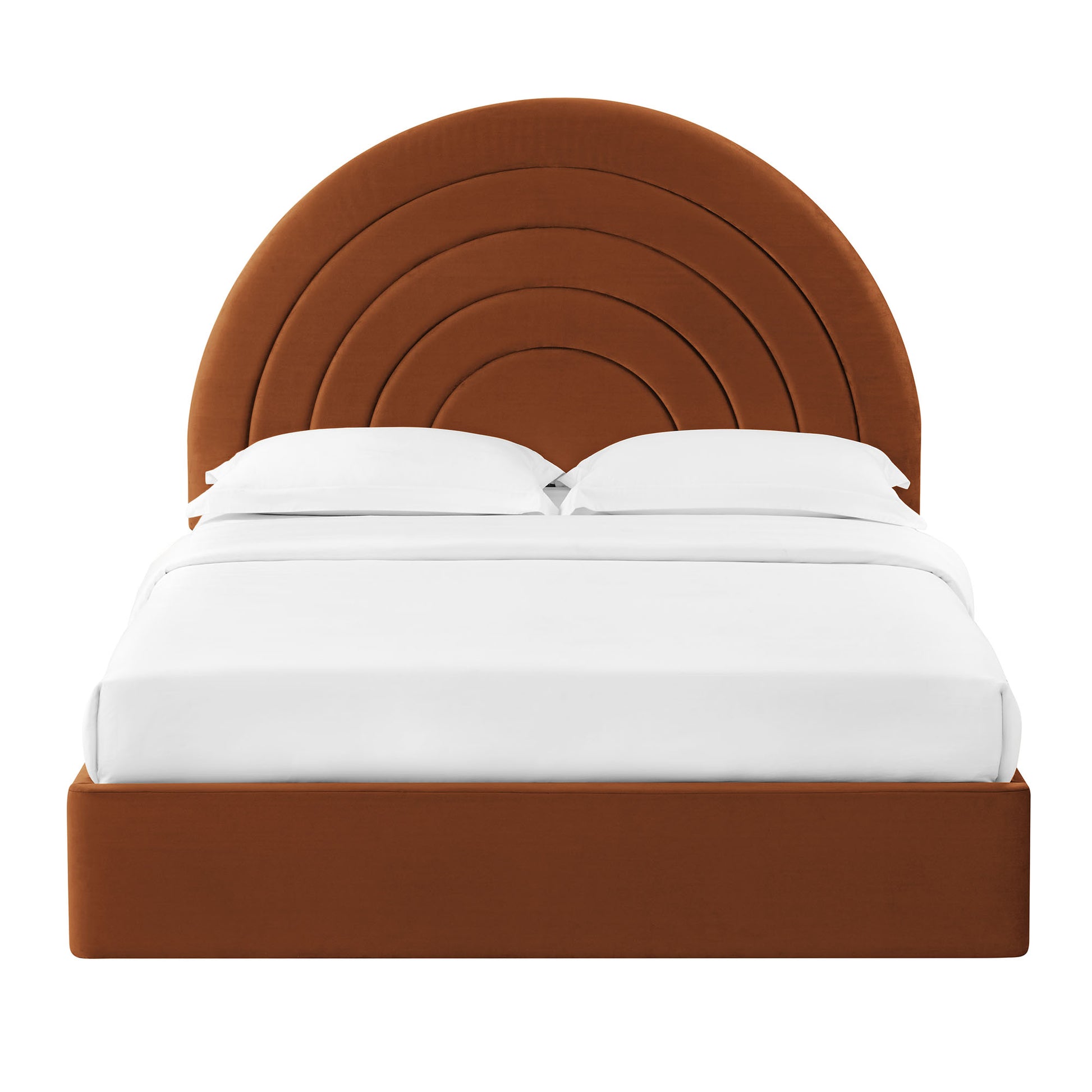 Solana Arched Performance Velvet Platform Bed