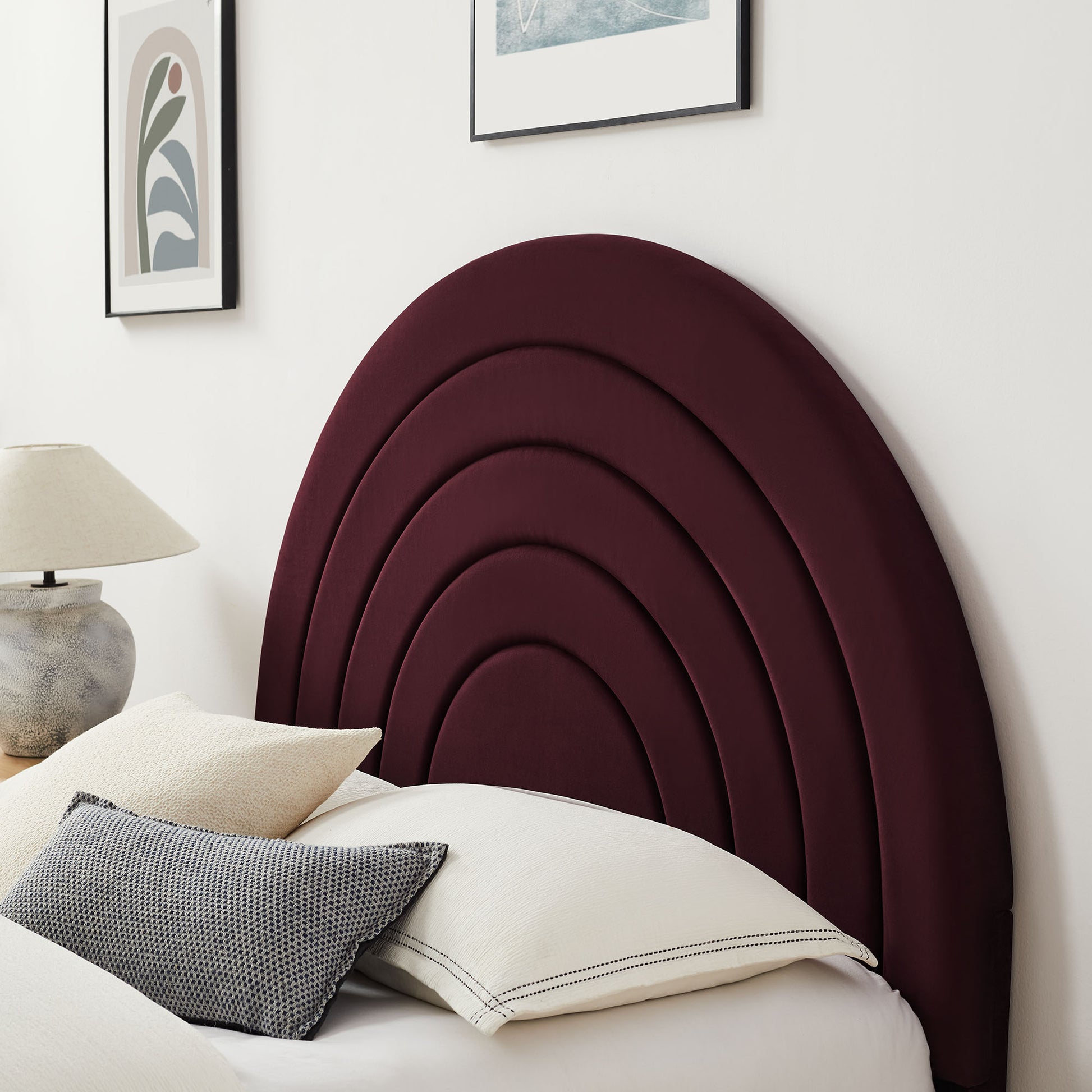 Solana Arched Performance Velvet King Platform Bed