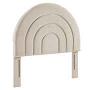 Solana Arched Performance Velvet Headboard - Almond