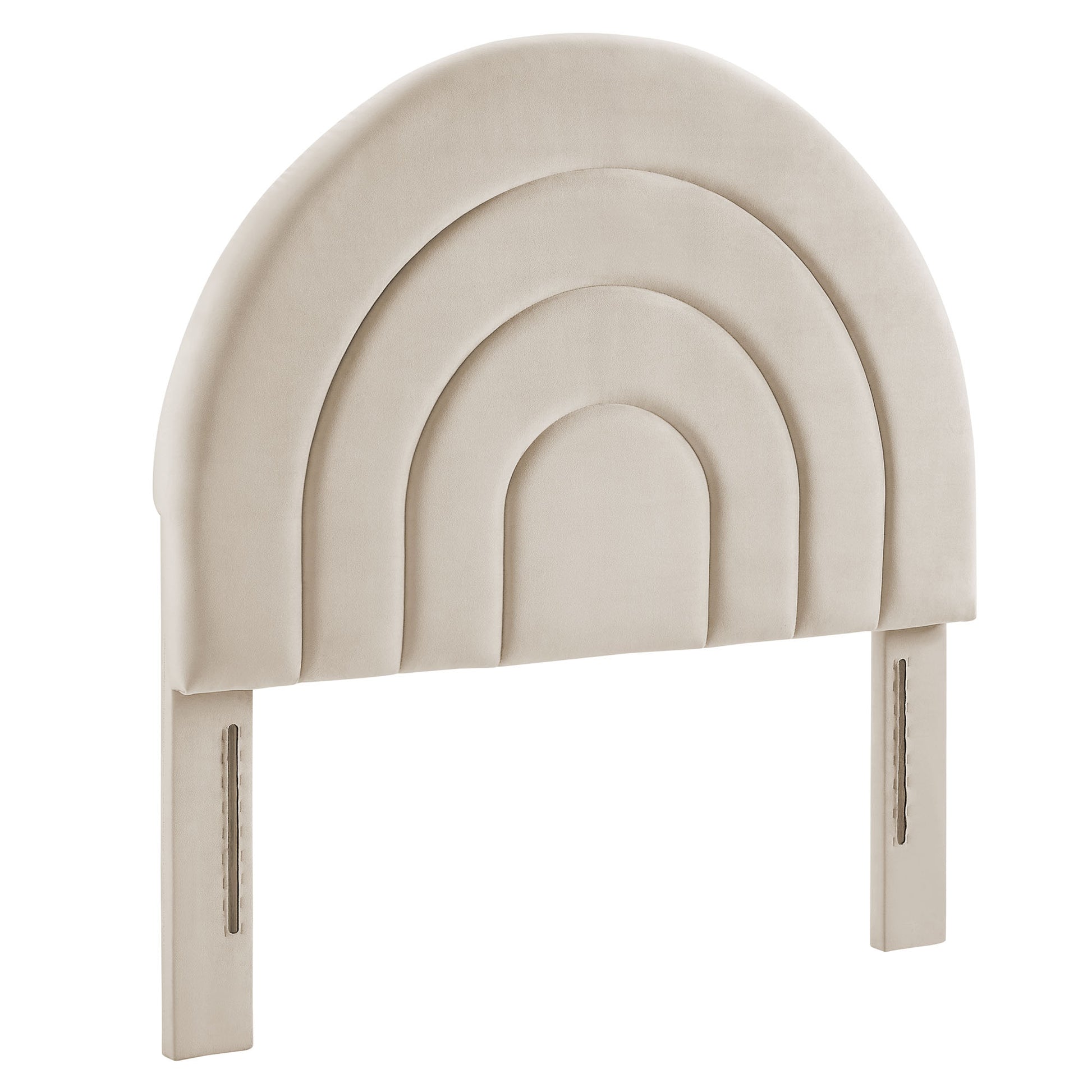 Solana Arched Performance Velvet Headboard - Almond