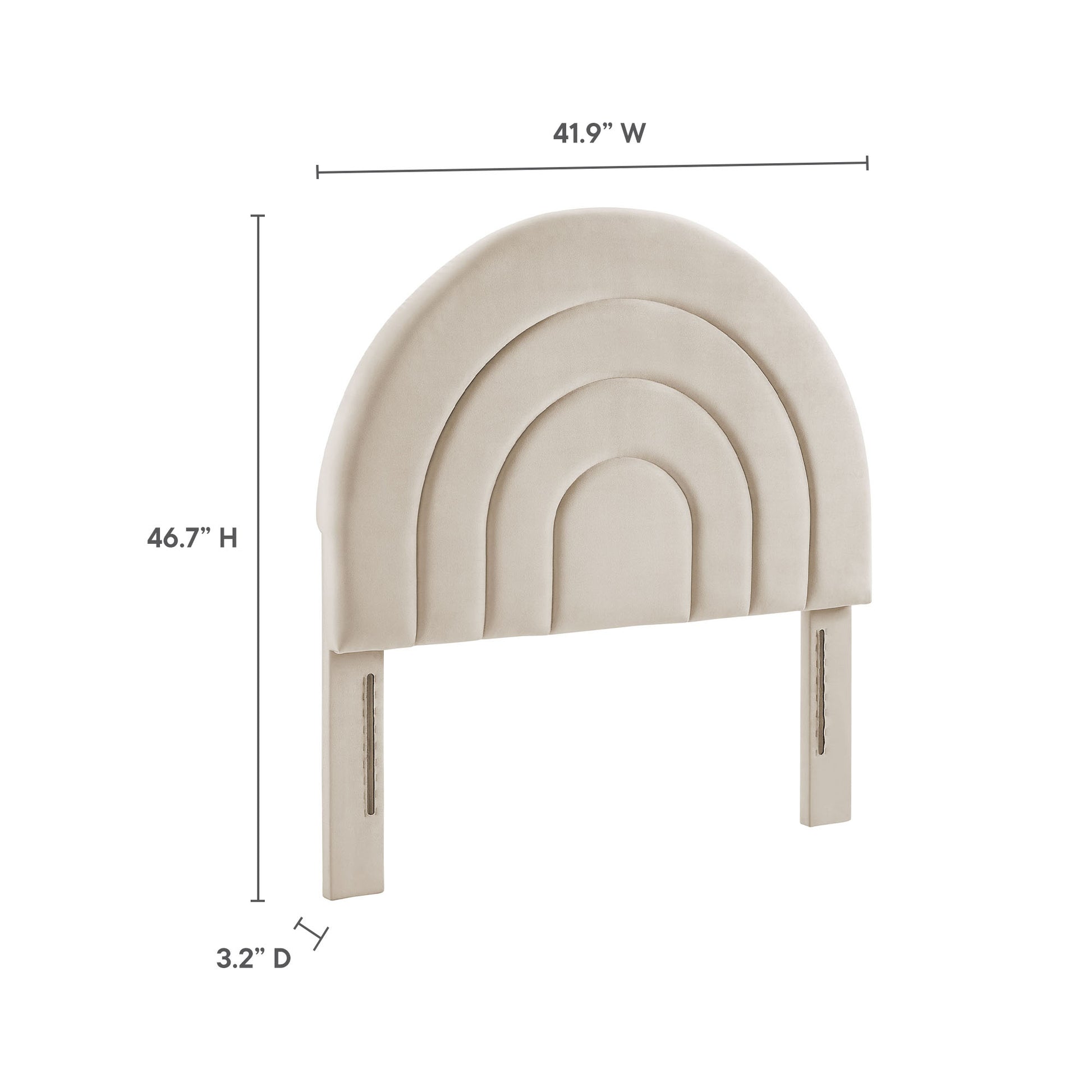 Solana Arched Performance Velvet Headboard - Cadet Blue
