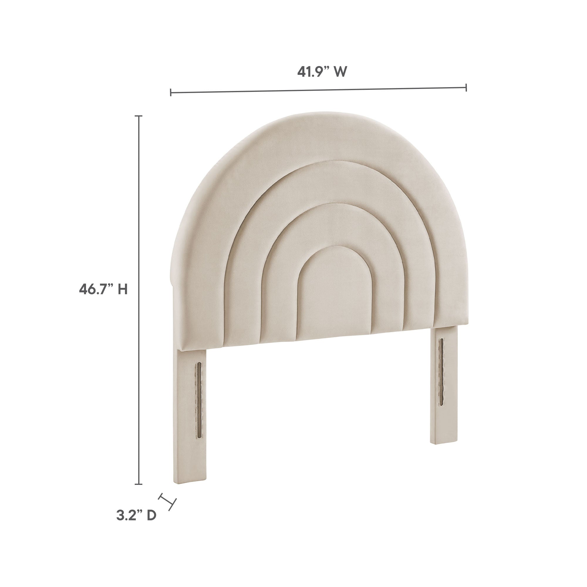 Solana Arched Performance Velvet Headboard - Cadet Blue