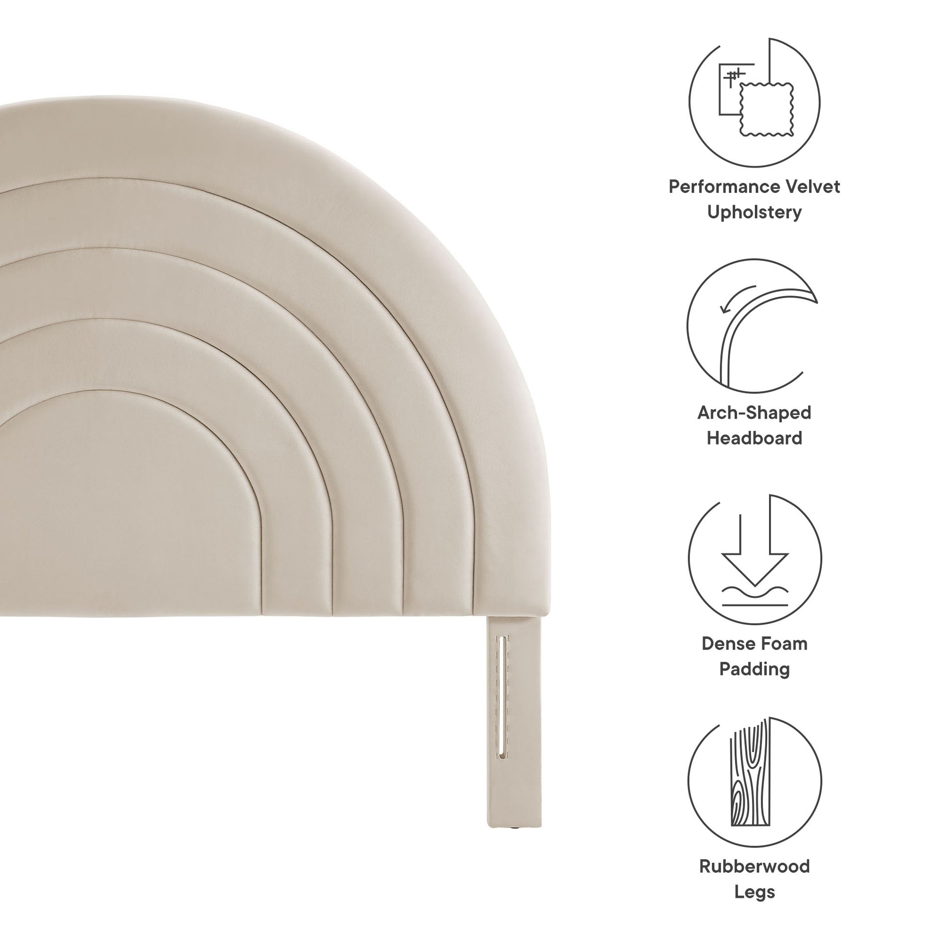Solana Arched Performance Velvet Full Headboard - Cadet Blue