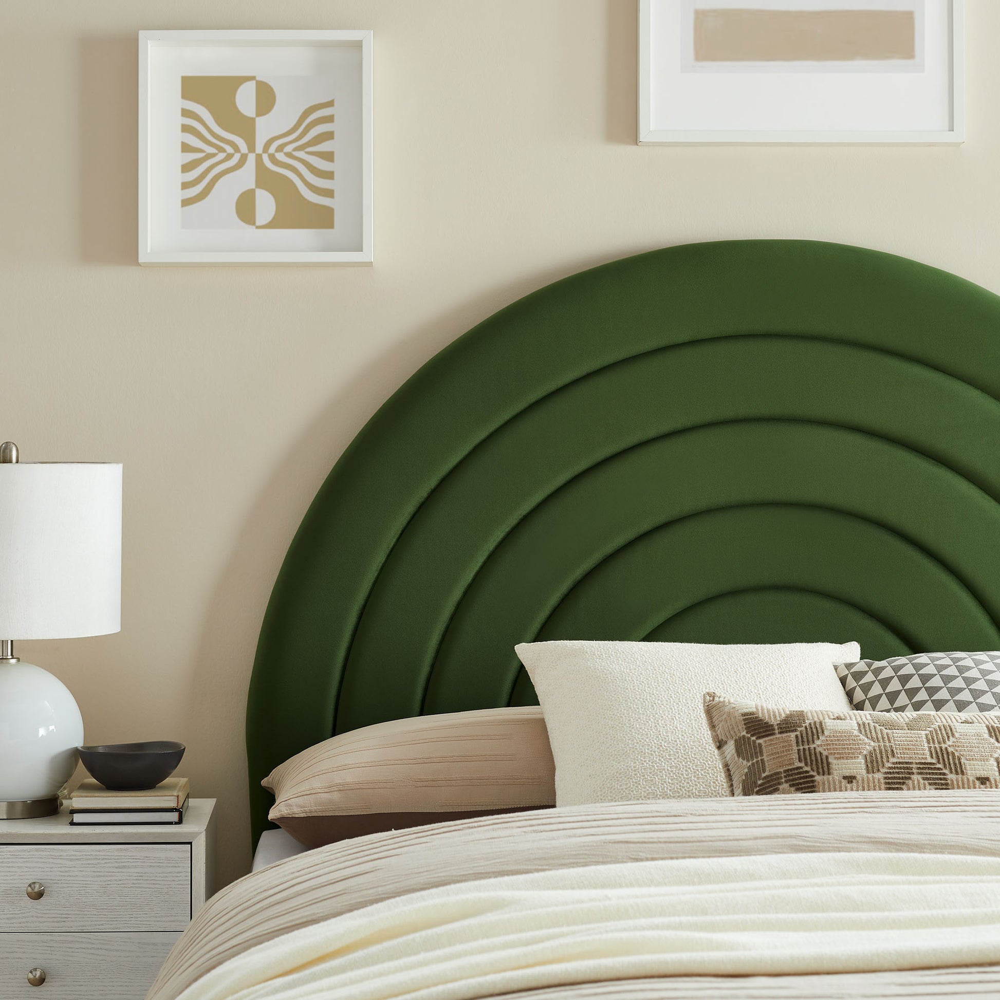 Solana Arched Performance Velvet Full Headboard
