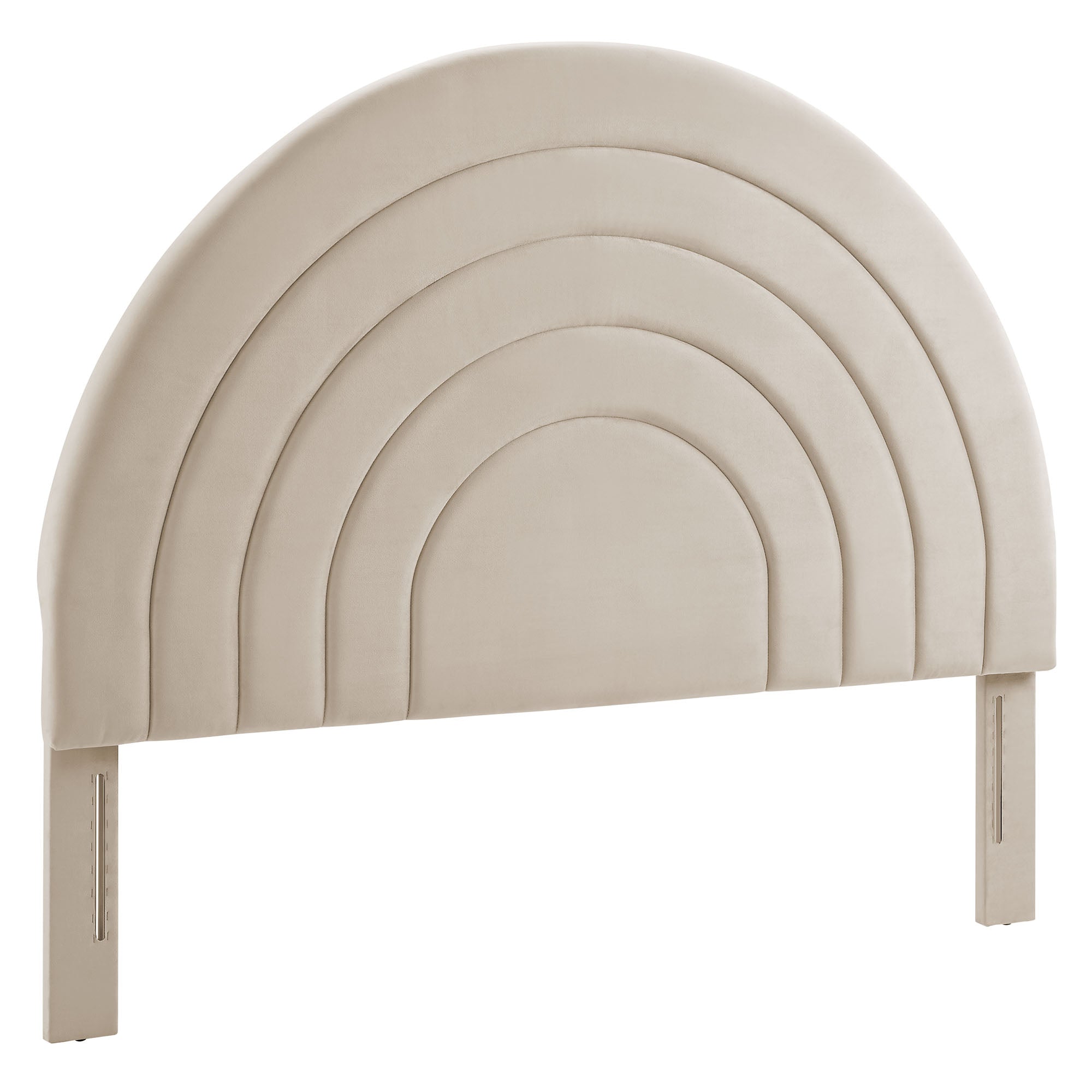 Solana Arched Performance Velvet Headboard - Almond