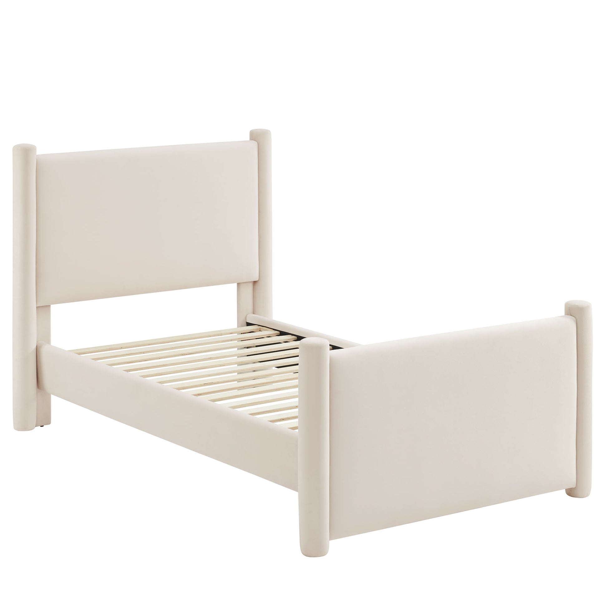 Rael Performance Velvet Platform Bed - Taupe