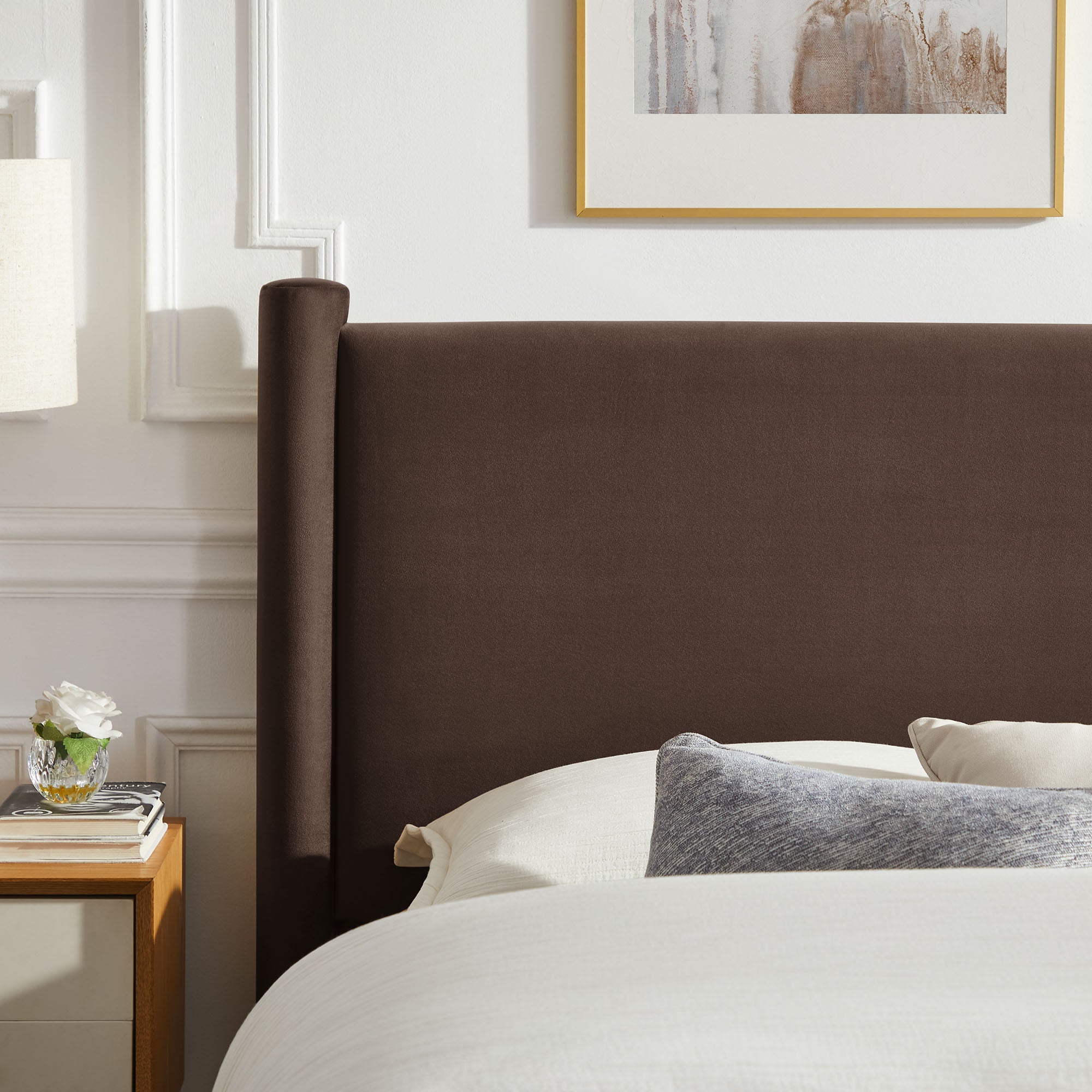 Rael Performance Velvet Full Platform Bed