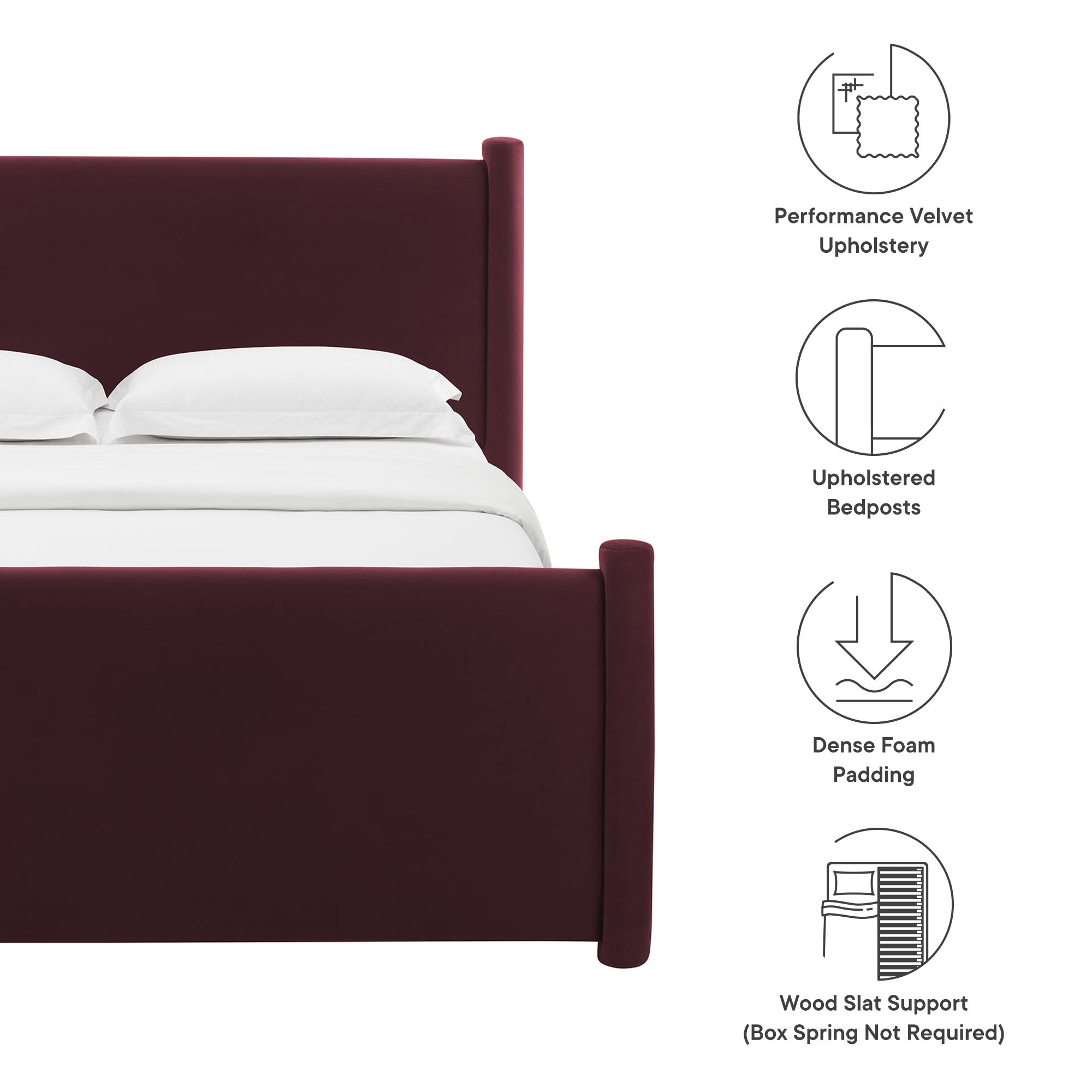 Rael Performance Velvet Full Platform Bed