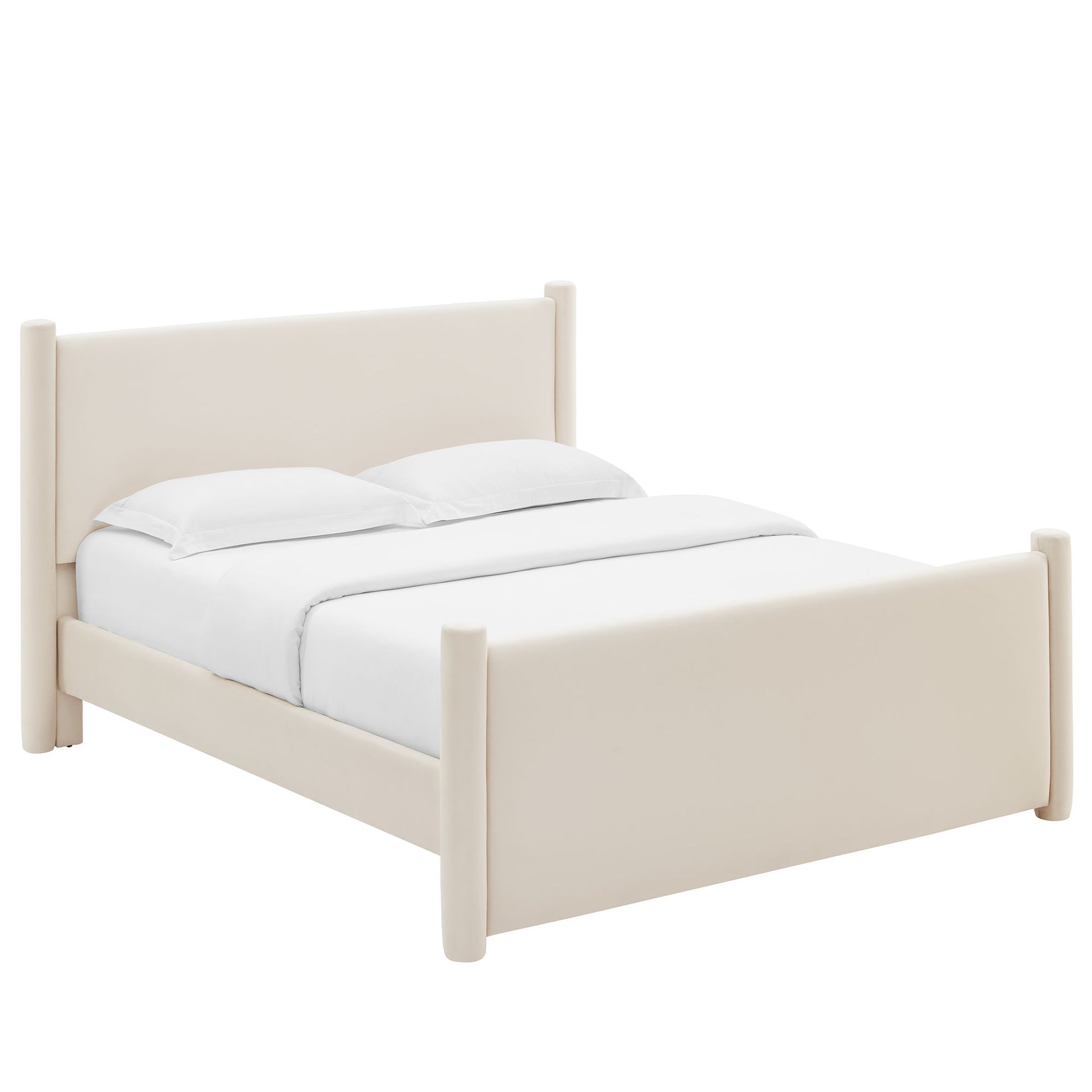 Rael Performance Velvet Platform Bed - Alabaster