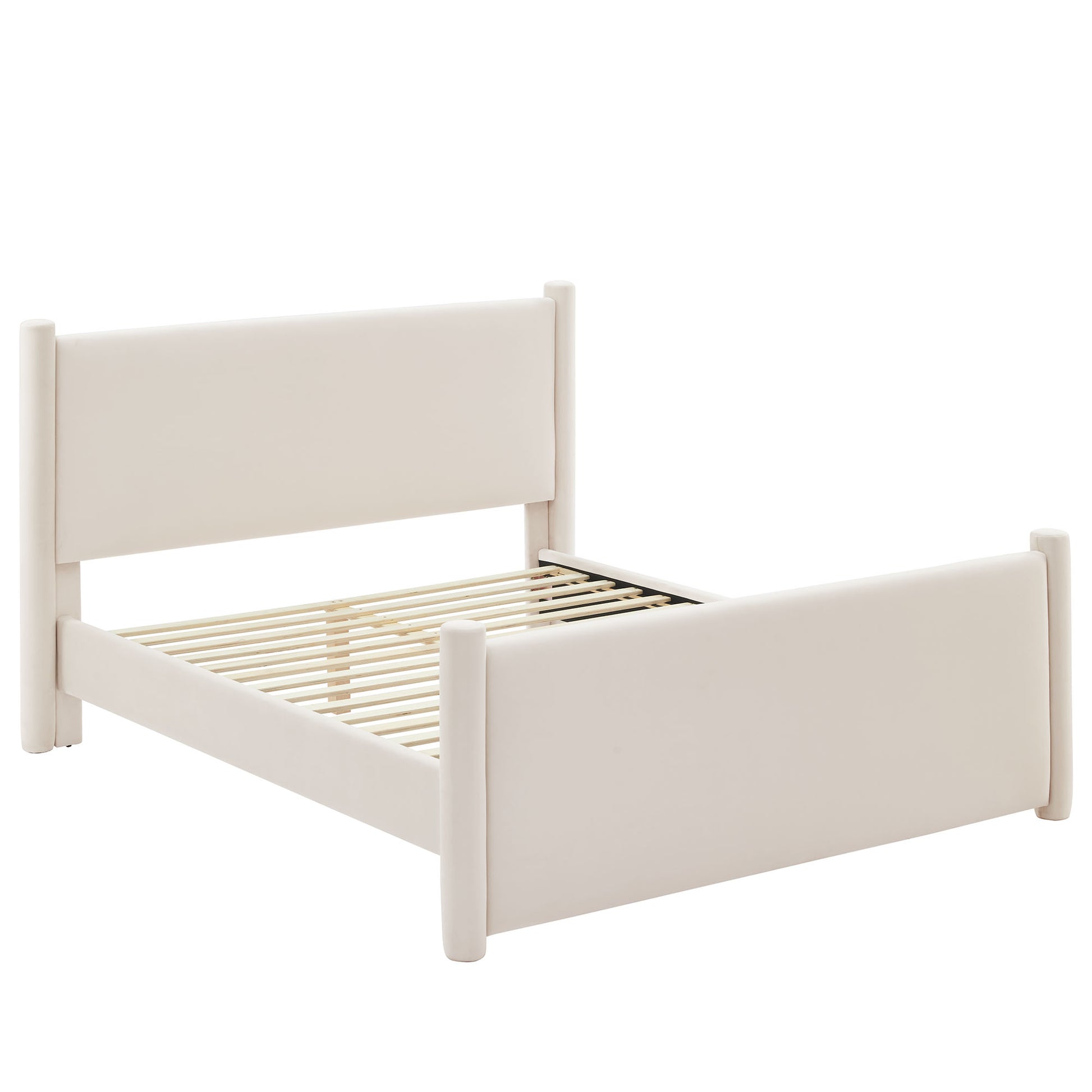 Rael Performance Velvet Platform Bed - Taupe