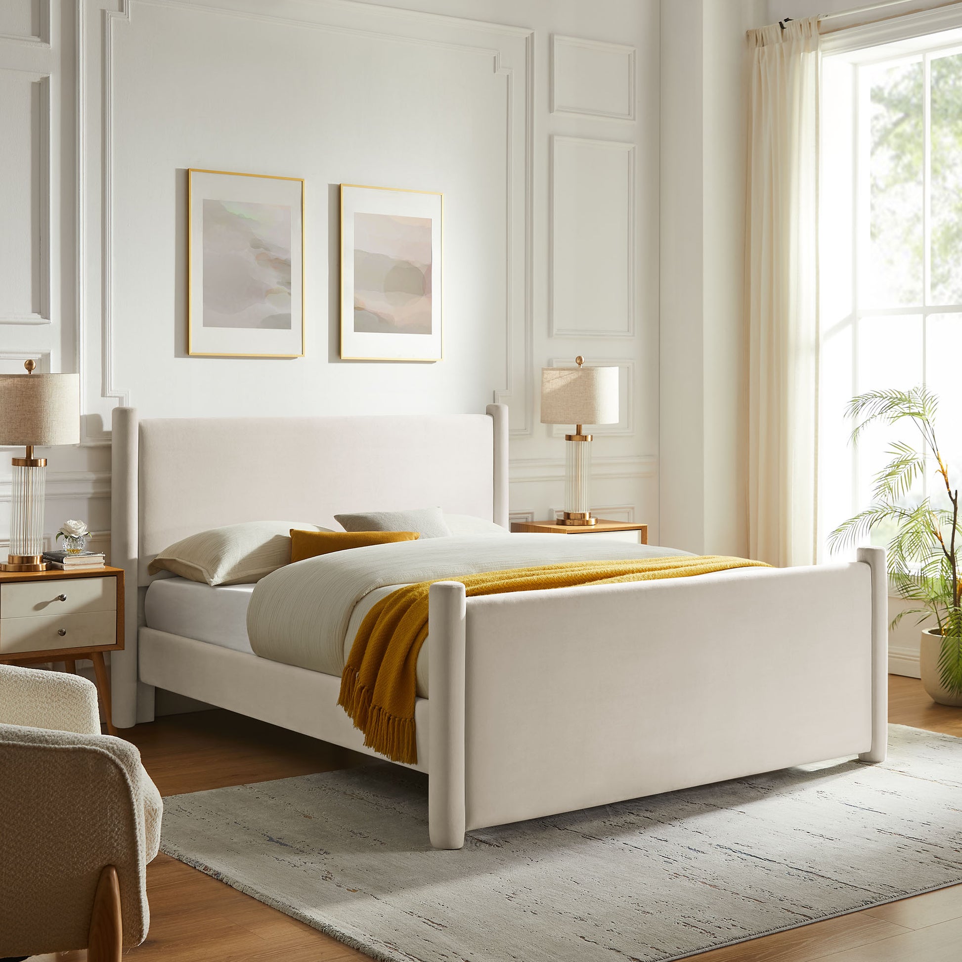 Rael Performance Velvet King Platform Bed