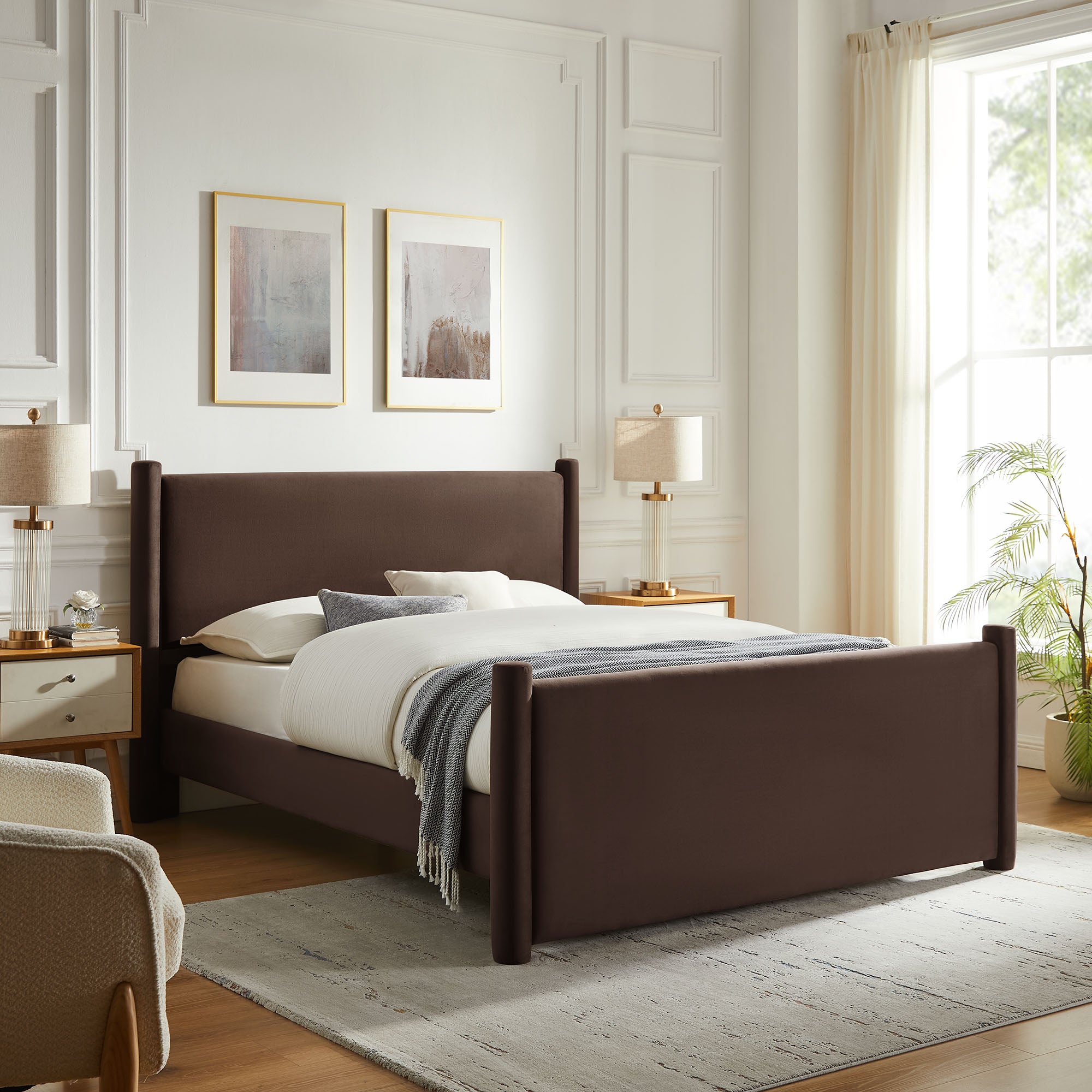 Rael Performance Velvet King Platform Bed