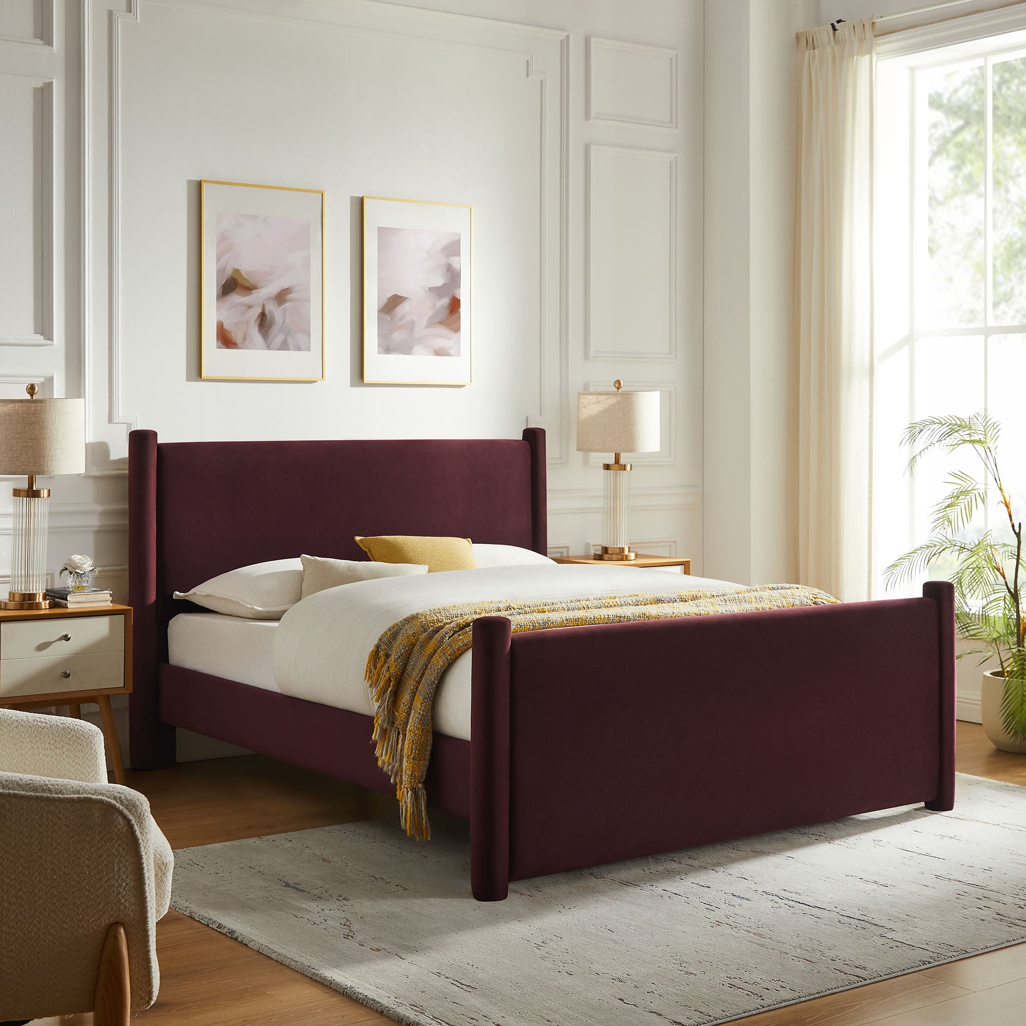 Rael Performance Velvet King Platform Bed