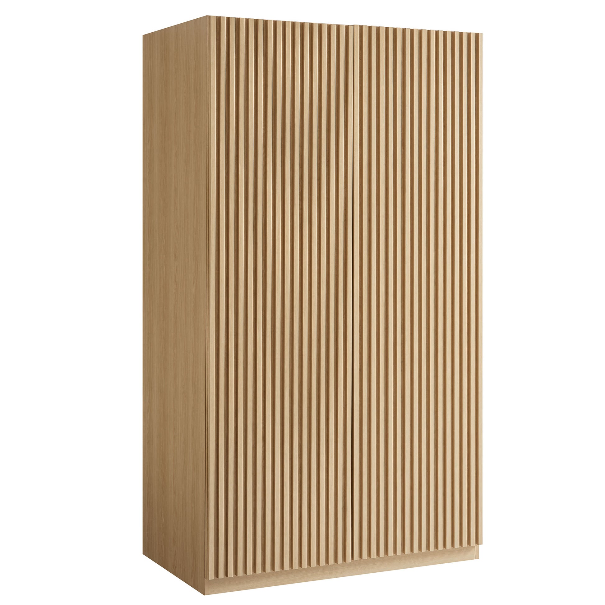 Render 2-Door Wardrobe Closet - Oak