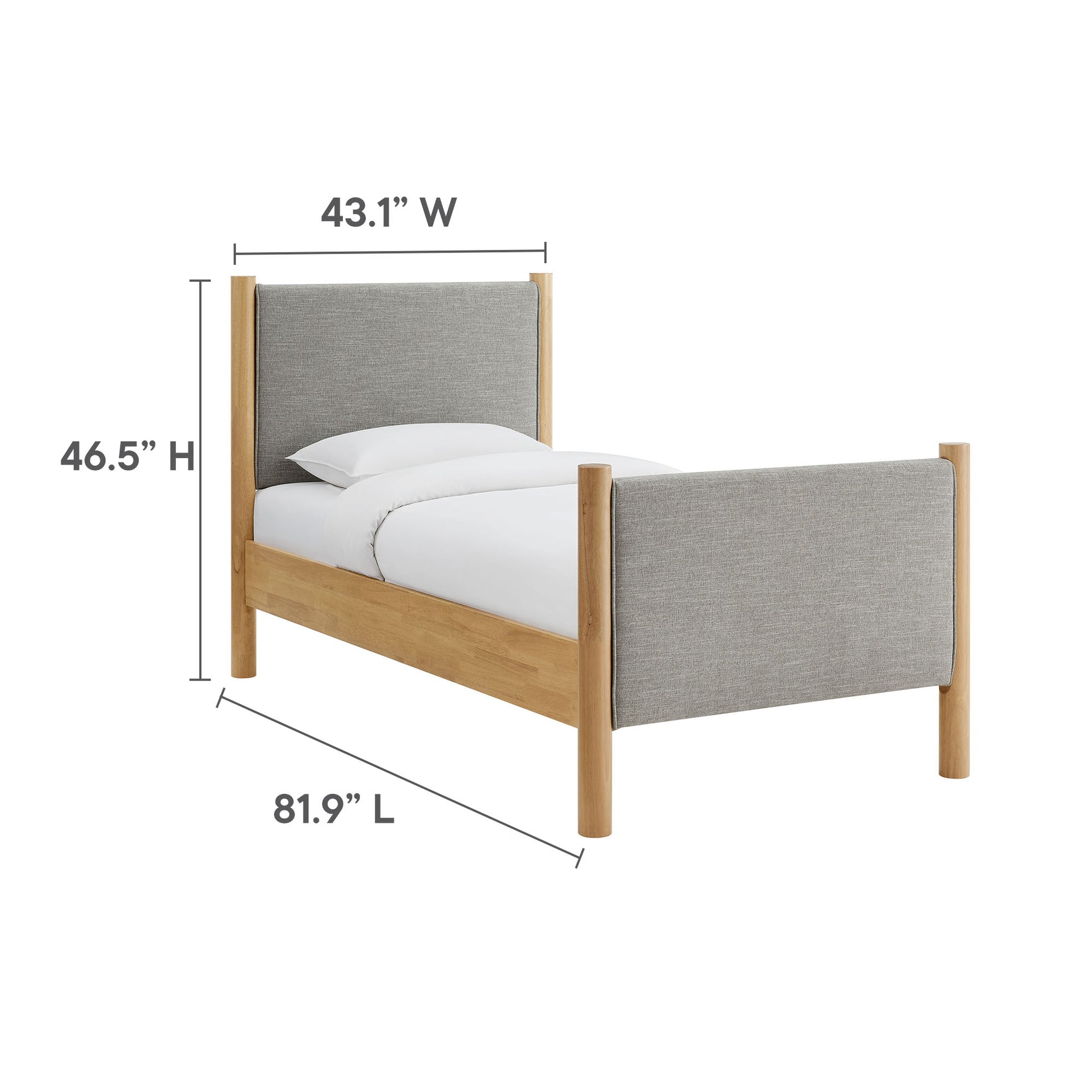 Maven Twin Size Fabric Upholstered Platform Bed