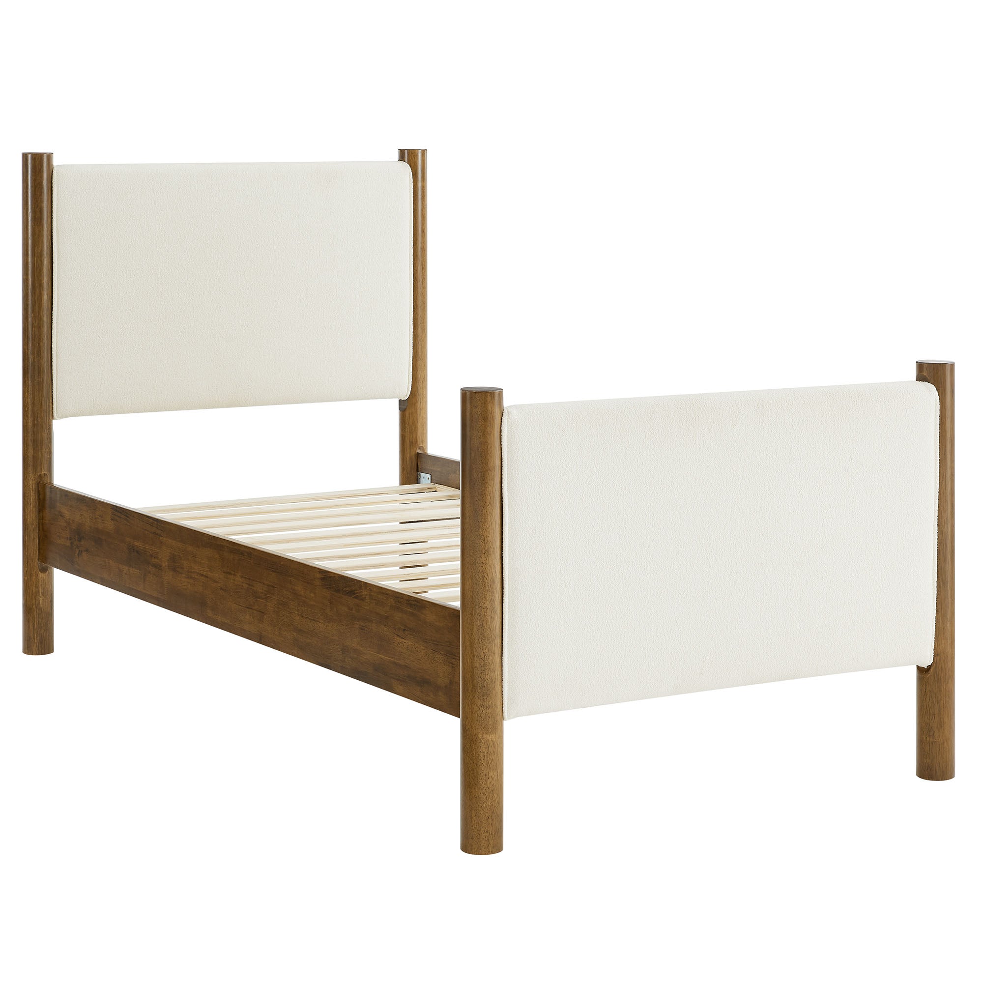 Maven Twin Size Boucle Upholstered Platform Bed